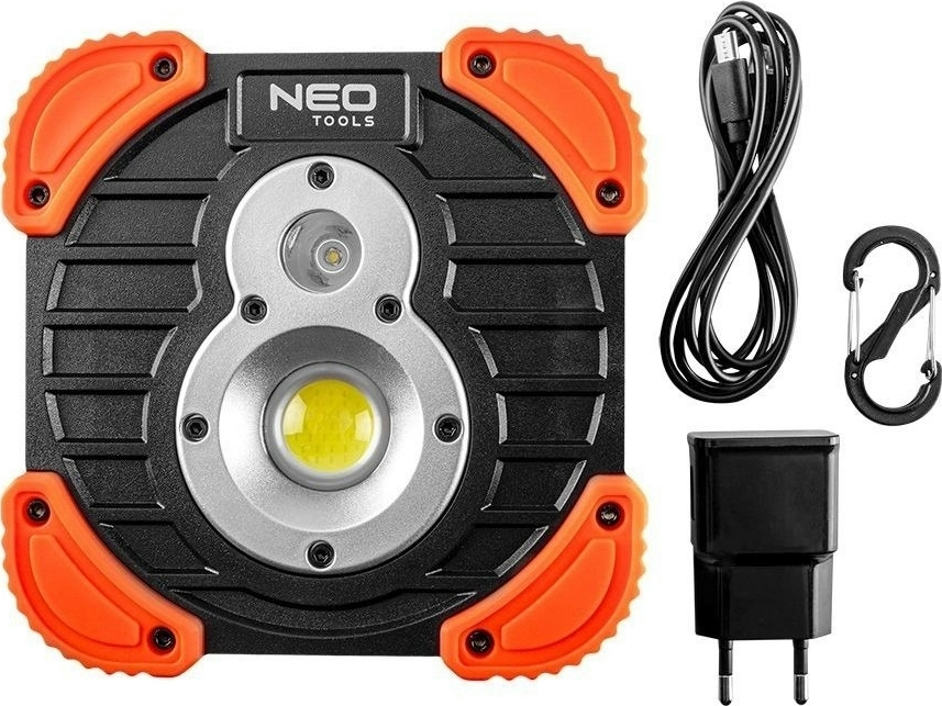 Прожектор аккумуляторный Neo Tools, 2600мАч, 3.7 Li-ion, 10 Вт + 3 Вт, 750+ 250 люмен, 3 функц. осв., IP44 фото 2