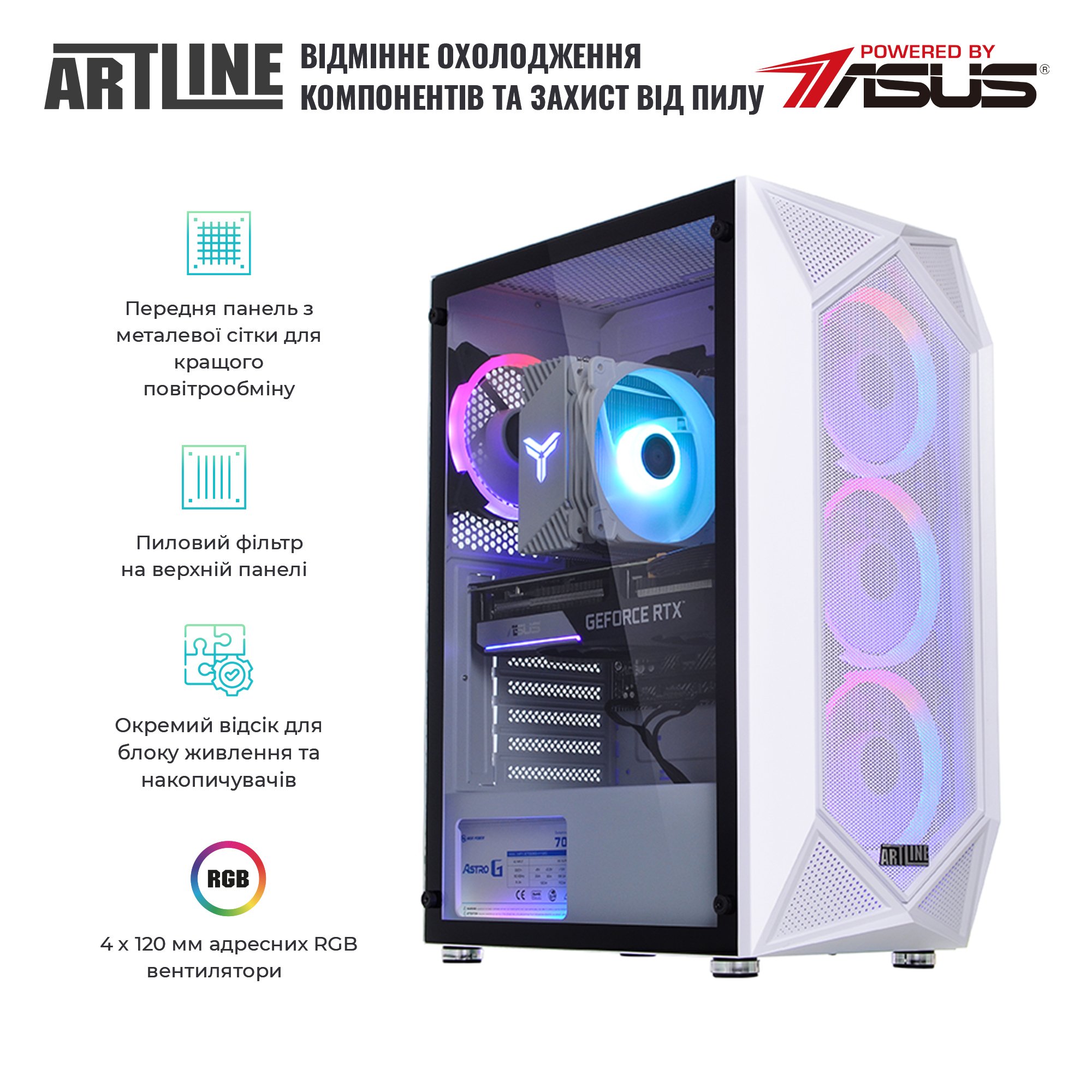Системний блок ARTLINE Gaming X53WHITE v33 (X53WHITEv33) фото3
