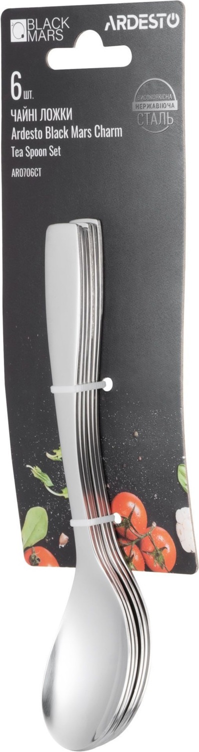 Набір чайних ложок Ardesto Black Mars Charm 6 предметів (AR0706CT)фото