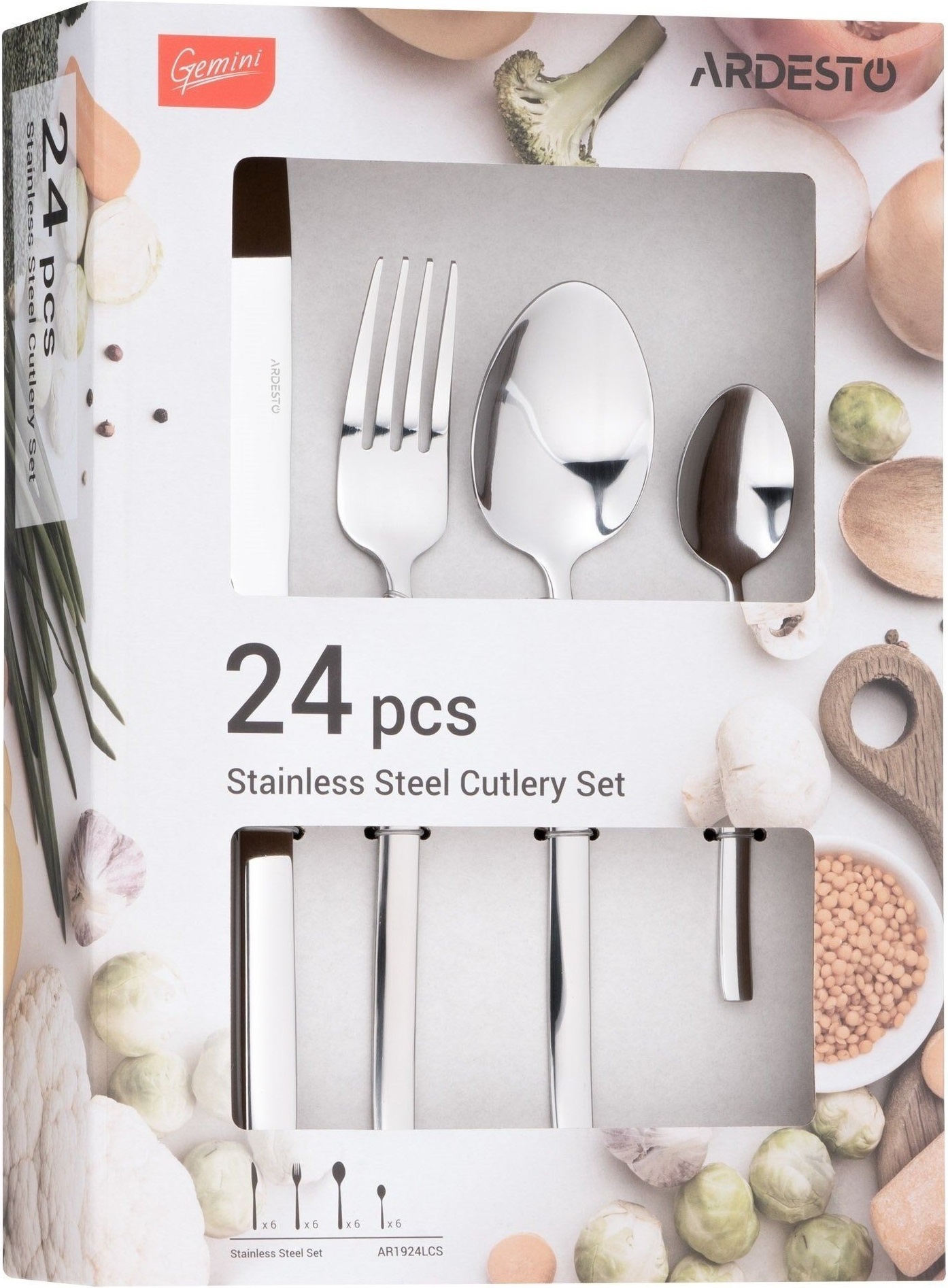 Набор столовых приборов Ardesto Gemini Lucca 24 прибора (AR1924LCS) фото 2