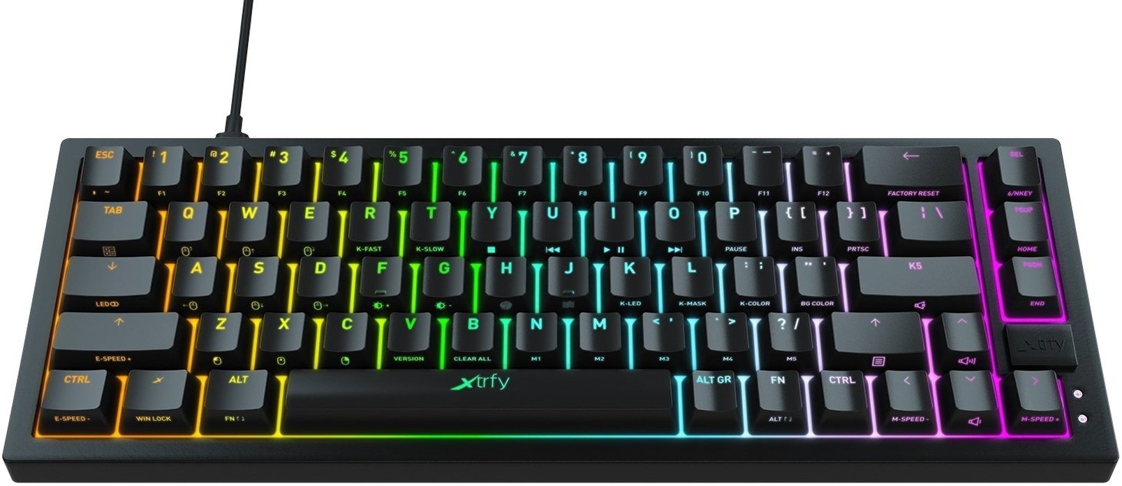 Компактна механічна клавіатура Xtrfy K5 RGB Black, UA (K5-RGB-CPT-BLACK-R-UKR)фото2