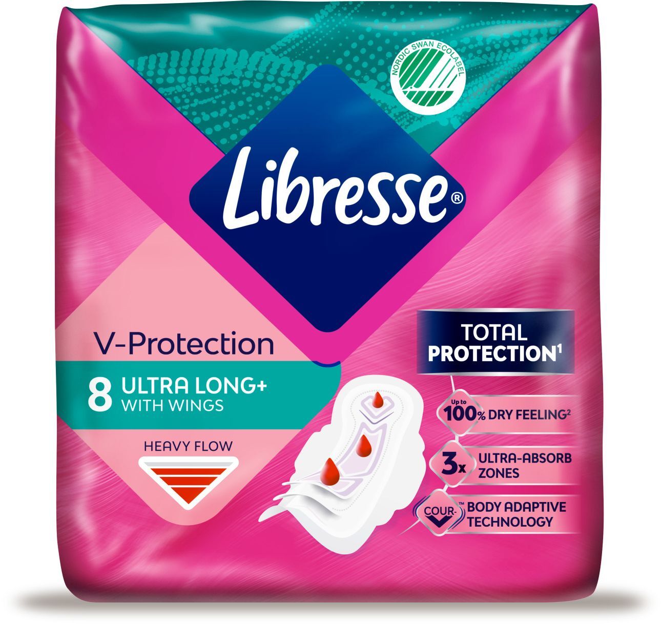 Прокладки гігієнічні Libresse Ultra Thin Long Wings 8 шт.фото