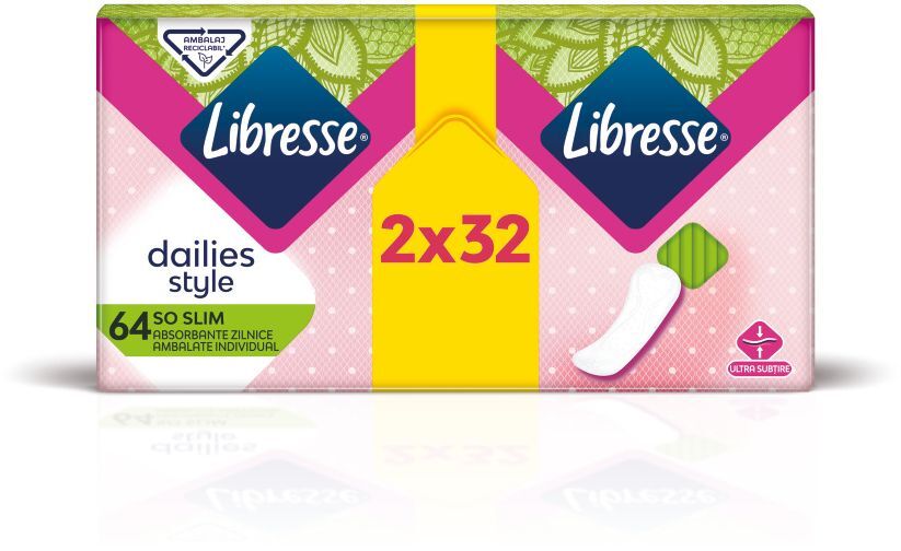 Прокладки гігієнічні Libresse Daily Fresh Normal 64 шт.фото