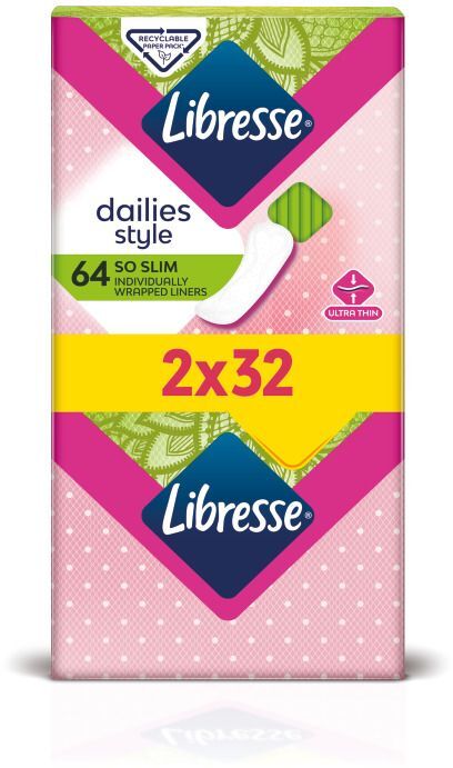 Прокладки гігієнічні Libresse Daily Fresh Normal 64 шт.фото