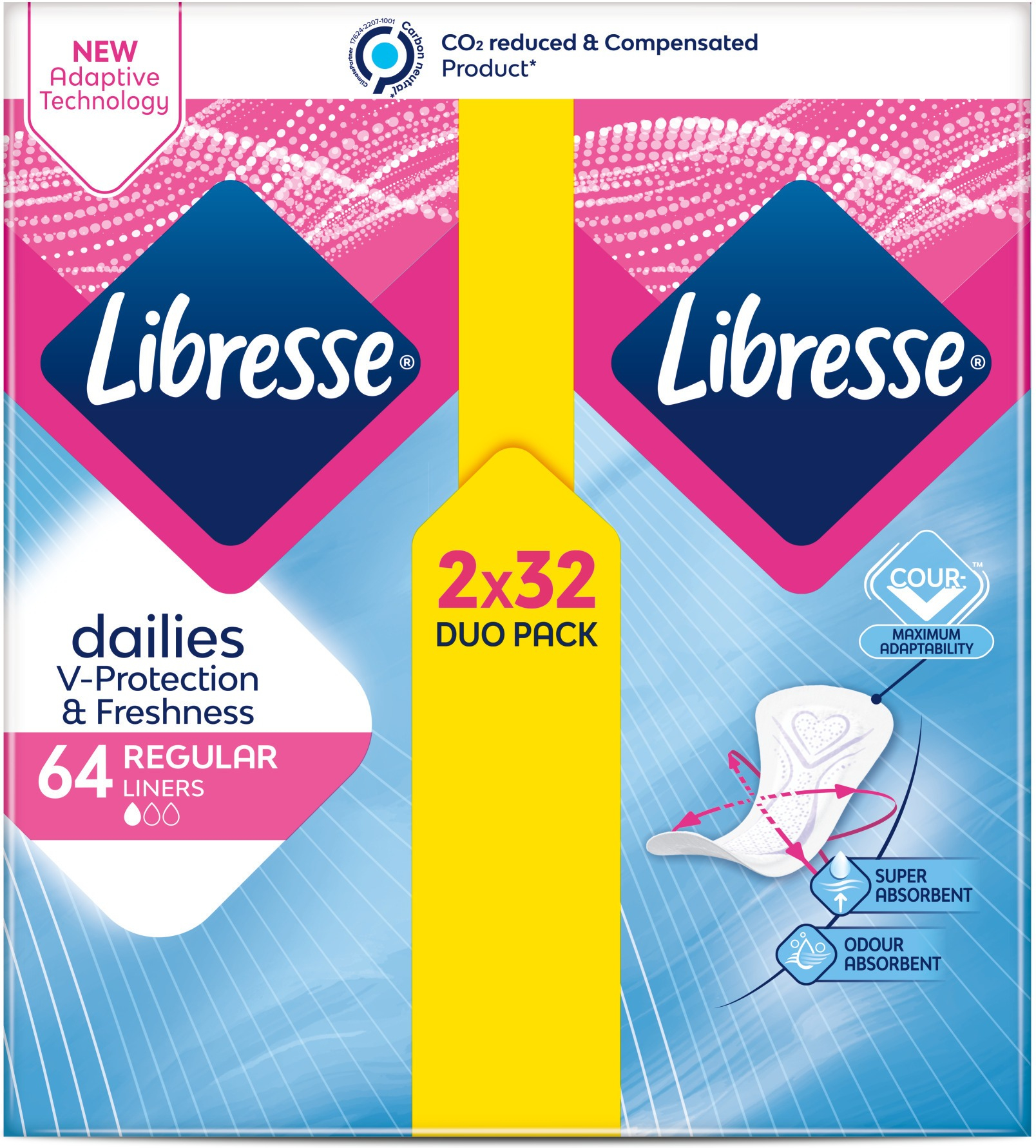 Прокладки гігієнічні Libresse Daily Fresh Plus Normal 64 шт.фото2