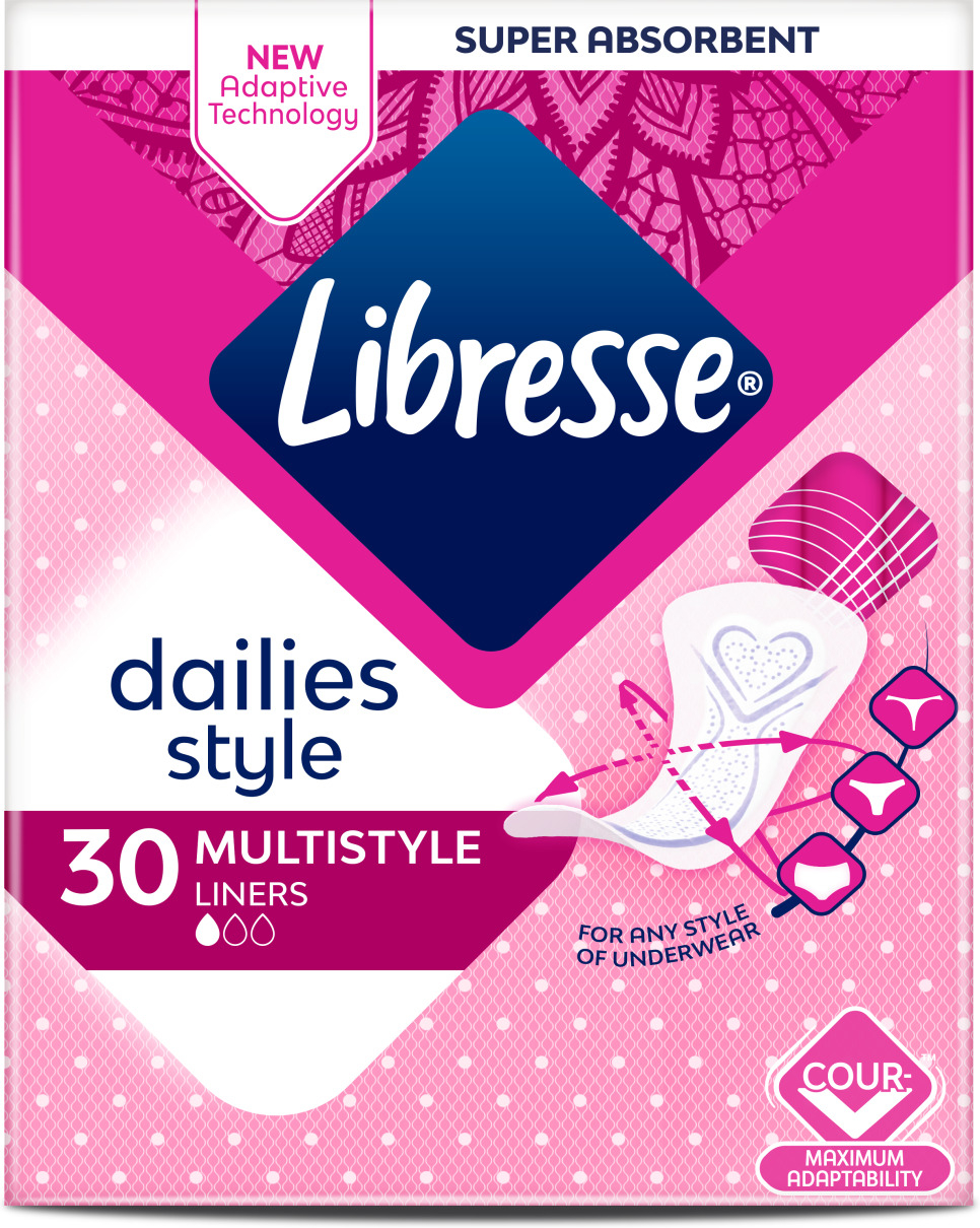 Прокладки гігієнічні Libresse Daily Fresh Plus Multistyle 30 шт.фото