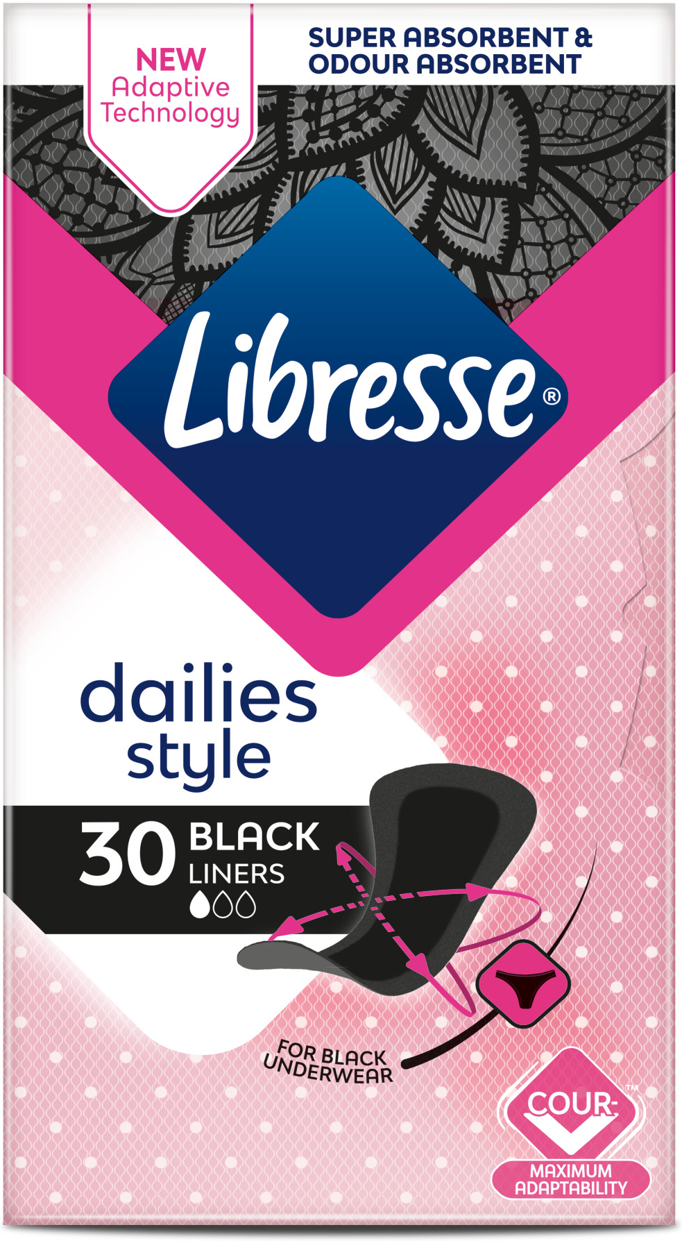 Гигиенические прокладки Libresse Daily Fresh Normal Black 30 шт. фото 