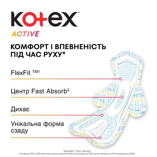 Гігієнічні прокладки Kotex Active Super 7 шт.фото3