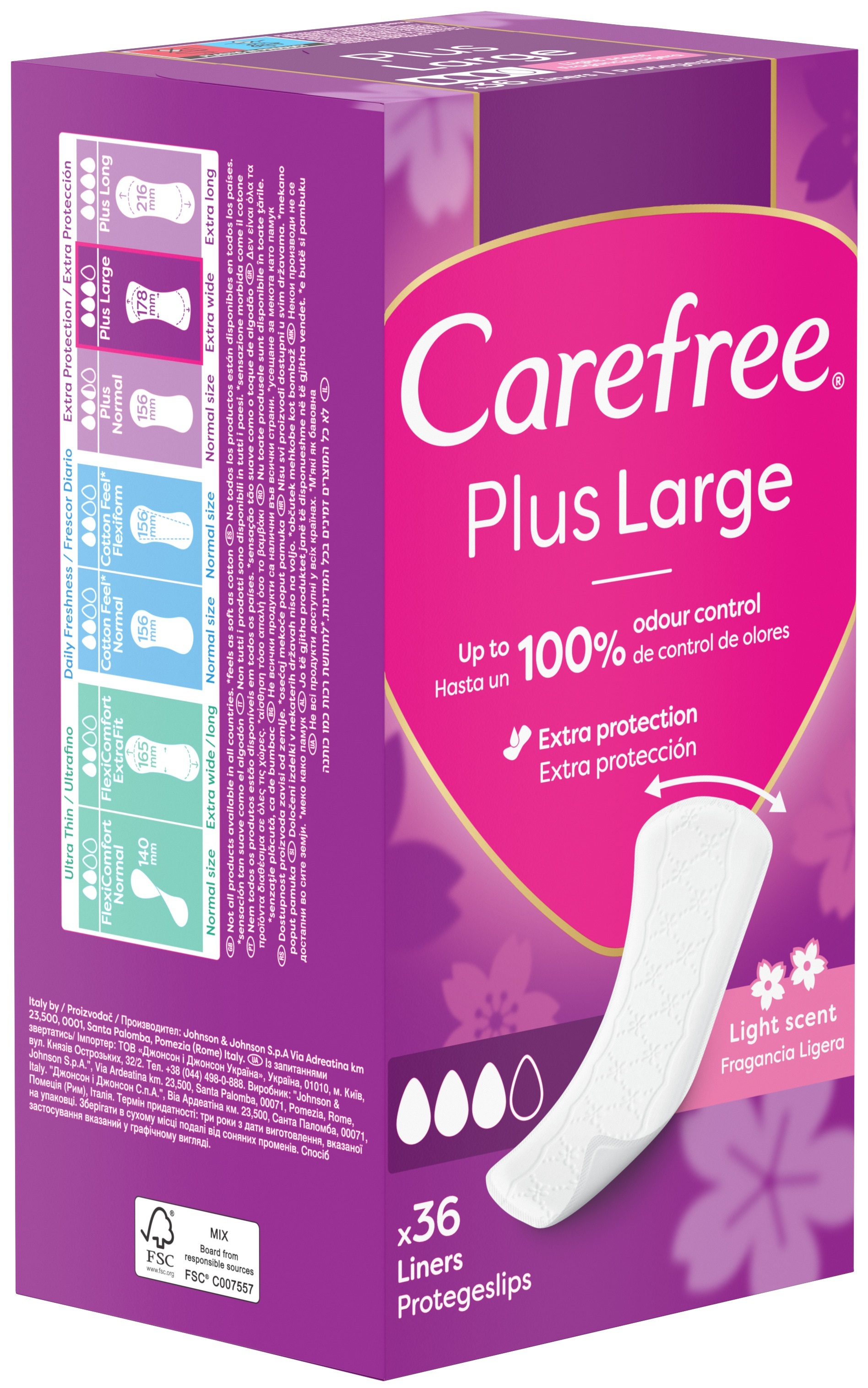 Щоденні гігієнічні прокладки Carefree Plus Large 36штфото2