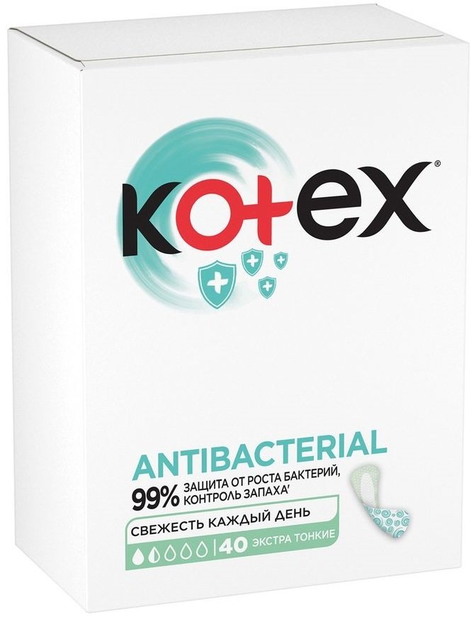 Гигиенические прокладки Kotex ежедневные Antibac Extra Thin 40x10 фото 2
