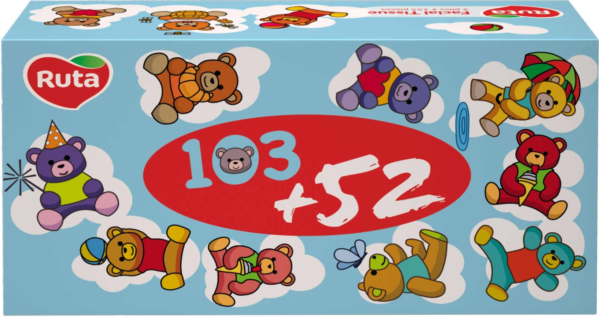 Серветки косметичні Ruta Kids 2 шари 155штфото2