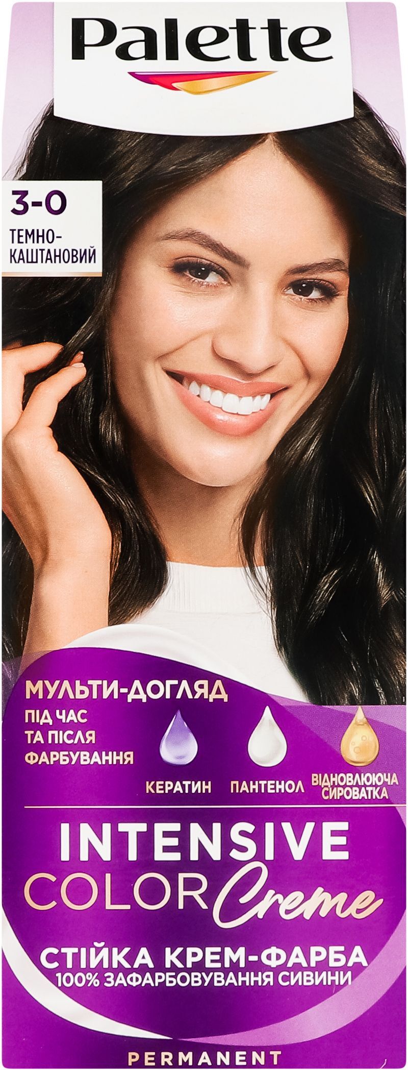 Устойчивая крем-краска Palette ICC N-2 Темно-каштановый фото 2
