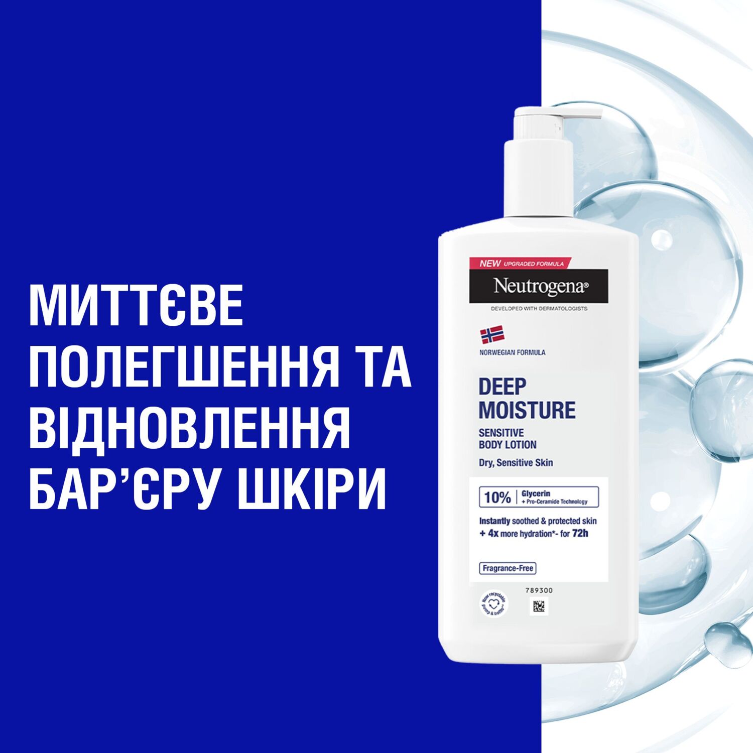 Лосьон для тела Neutrogena Норвежская формула Глубокое увлажнение для чувствительной кожи 400мл фото