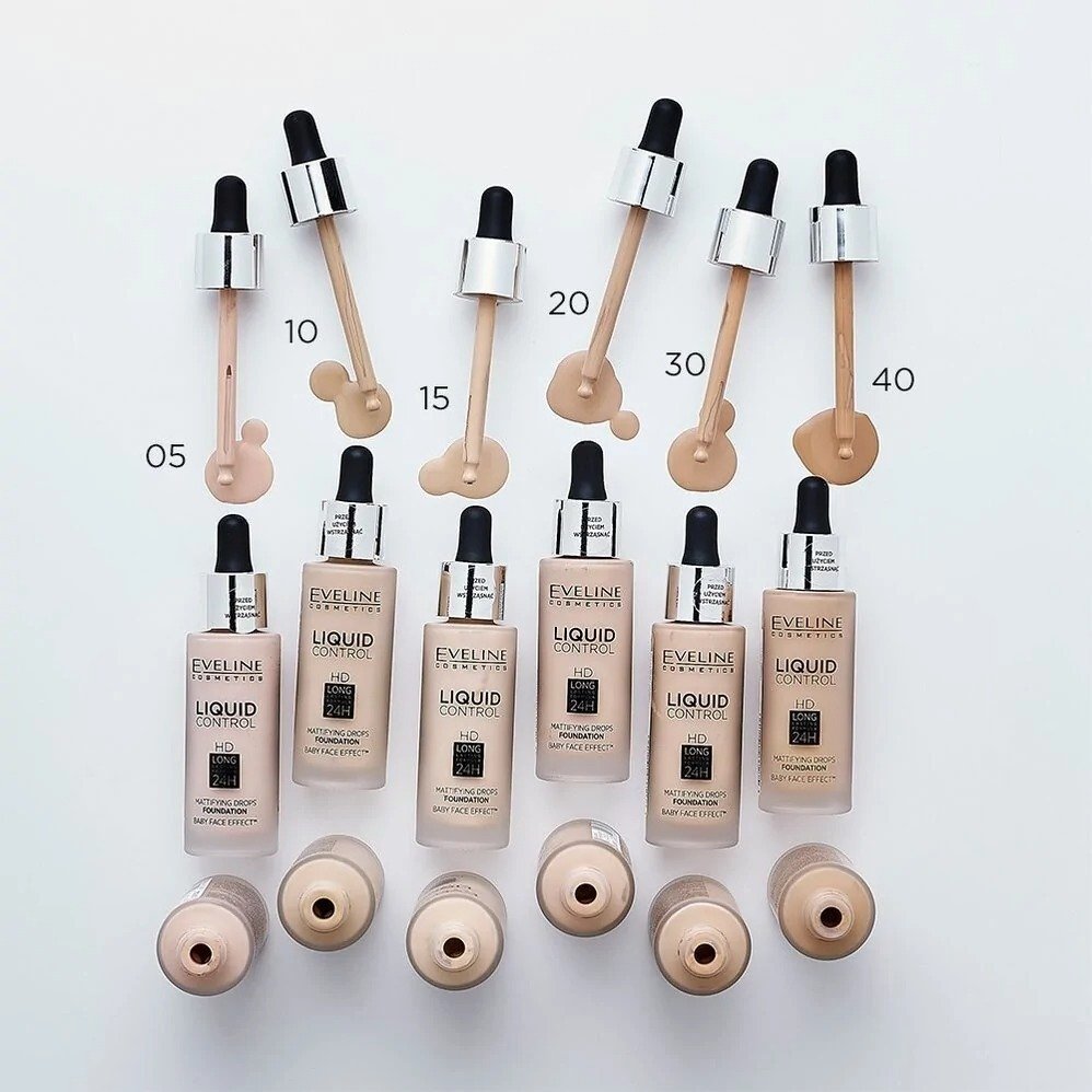 Eveline Cosmetics Liquid control: інноваційна рідка тональна основа №020 – rose beige 32 млфото3