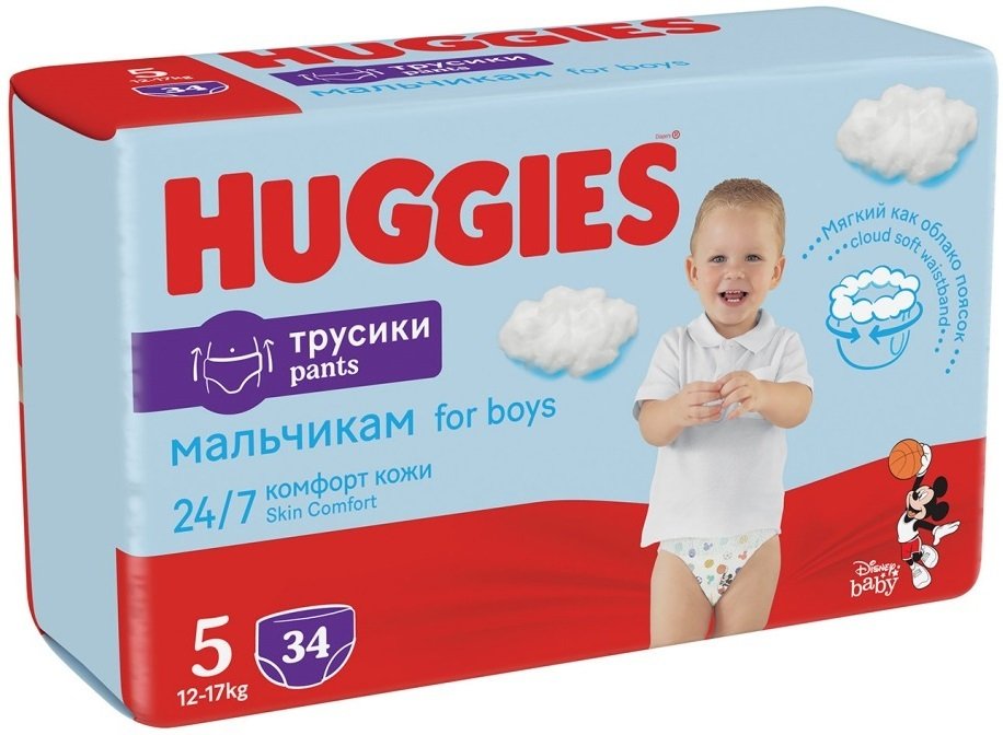 Трусики-підгузки Huggies Pants 5 Jumbo 12-17 кг для хлопчиків 34 штфото3
