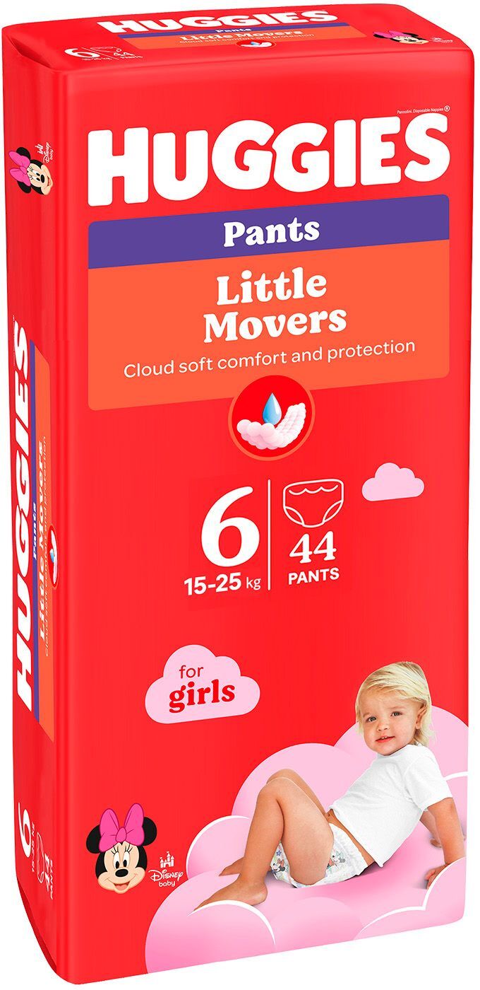 Трусики-подгузники для девочек Huggies Pants Размер 6 15-25 кг Mega 44 шт фото 2