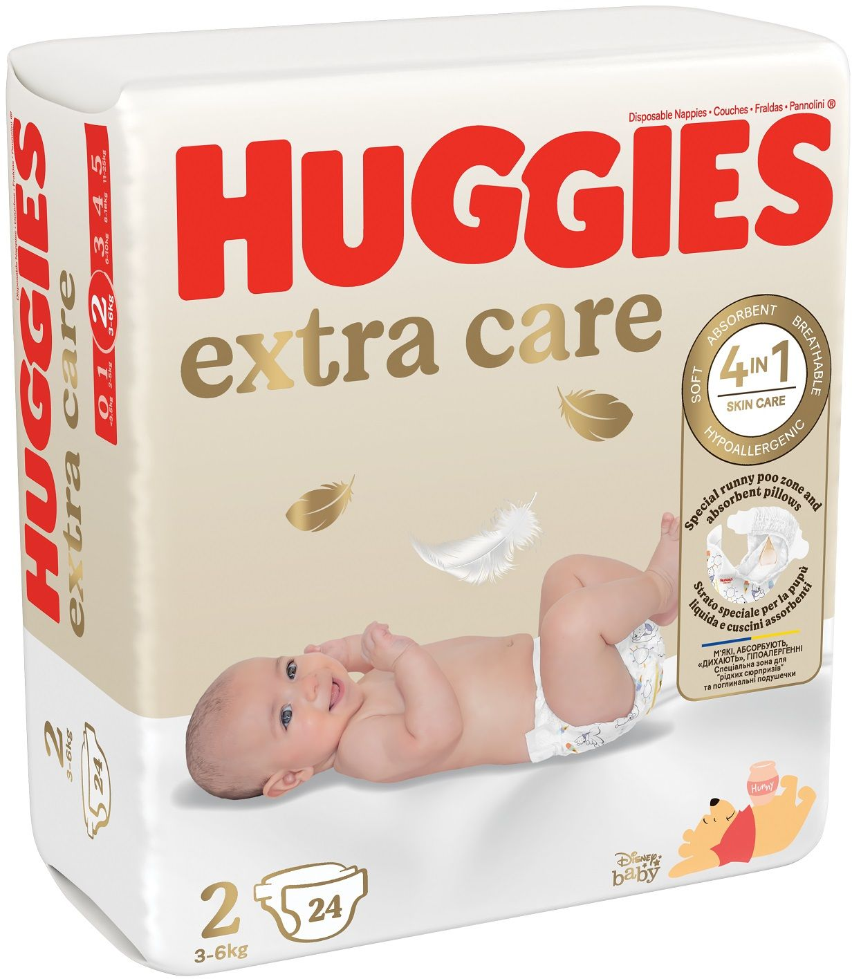 Подгузники Huggies Extra Care 2 3-6кг 24шт фото 2