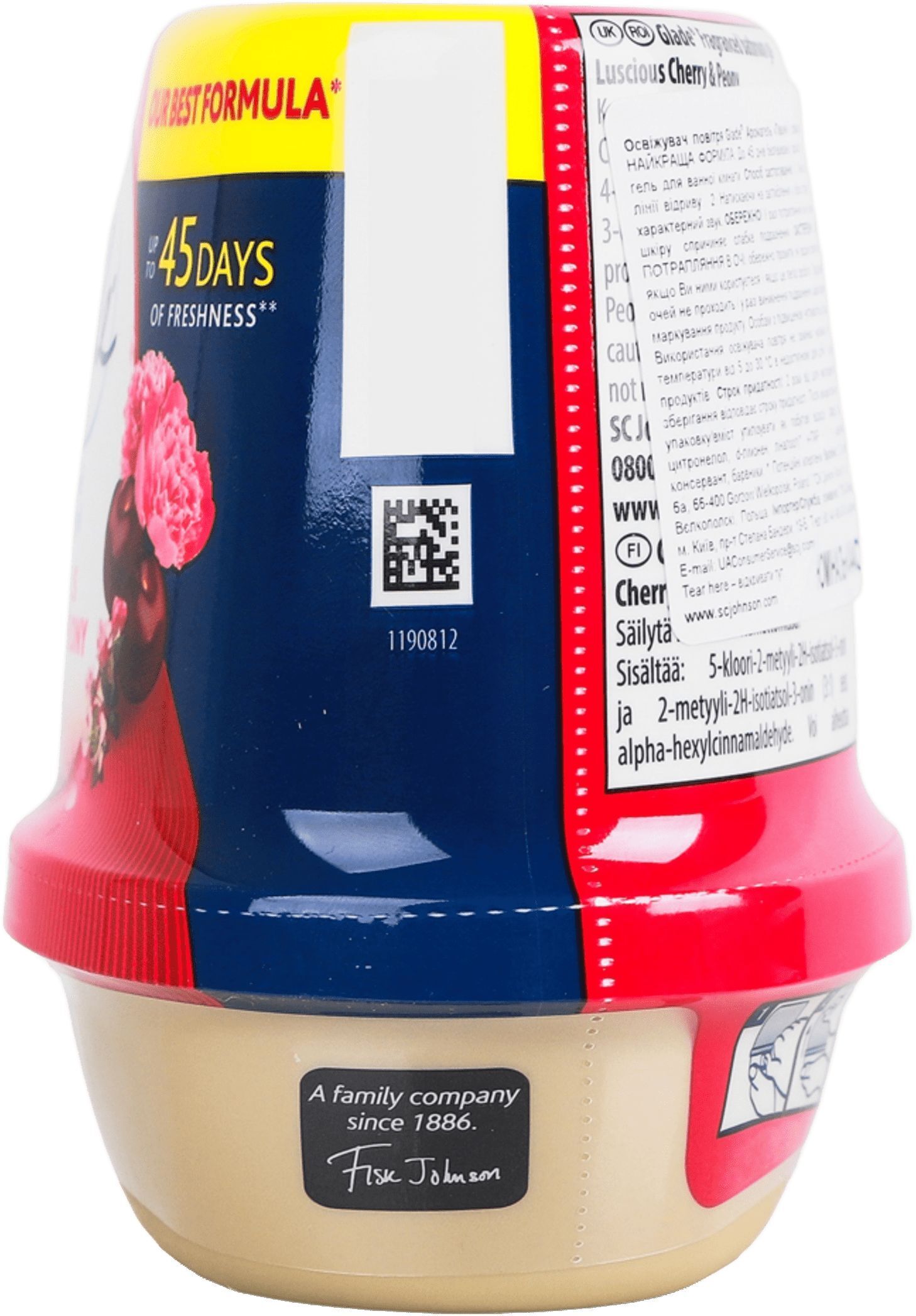 Освіжувач повітря-аромагель Glade Пiвонiя i соковиті ягоди 180гфото3