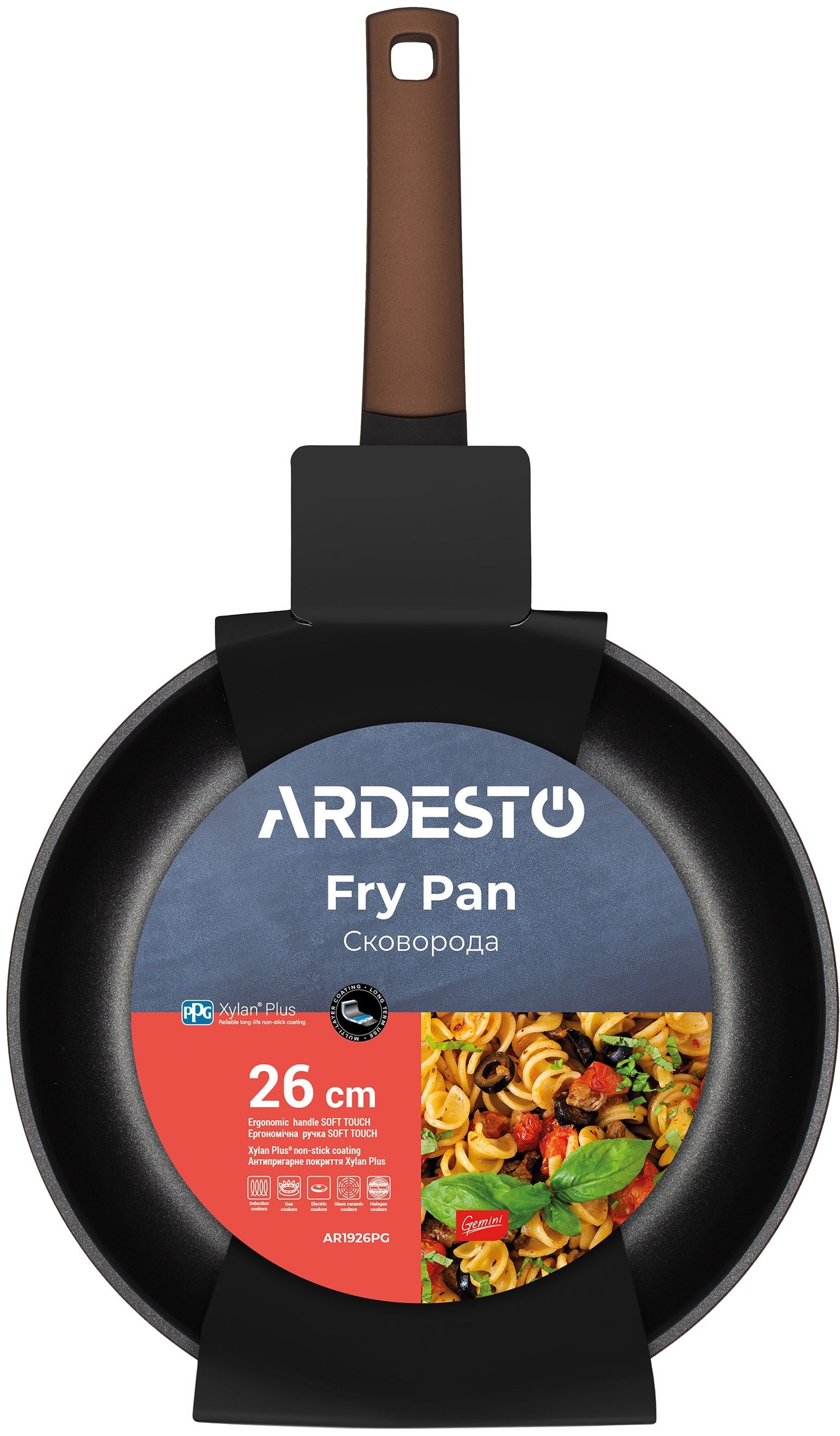 Сковорода ARDESTO Gemini Foggia 26 см, коричневий, алюміній (AR1926PG)фото