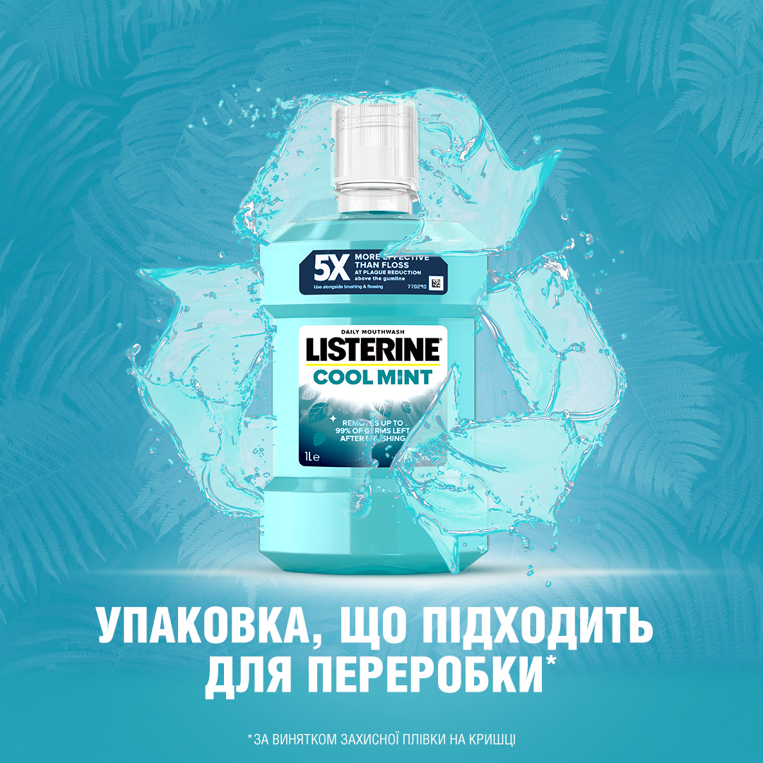 Ополіскувач для ротової порожнини Listerine Свіжа м'ята/Захист ясен 1 лфото10