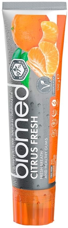 Зубная паста BioMed Citrus Fresh Антибактериальная для свежести дыхания и укрепления эмали 100г. фото2