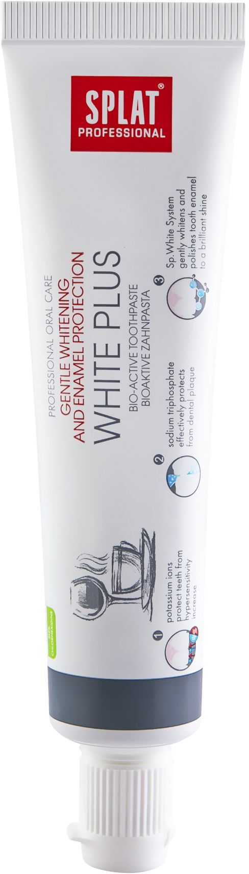 Зубная профессиональная паста Splat compact white plus отбеливание 40 мл фото 3