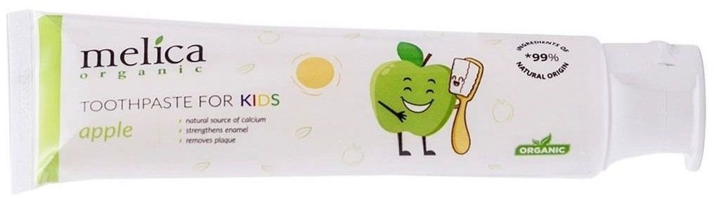 Зубная детская паста Melica Organic со вкусом яблоко 100мл фото 2