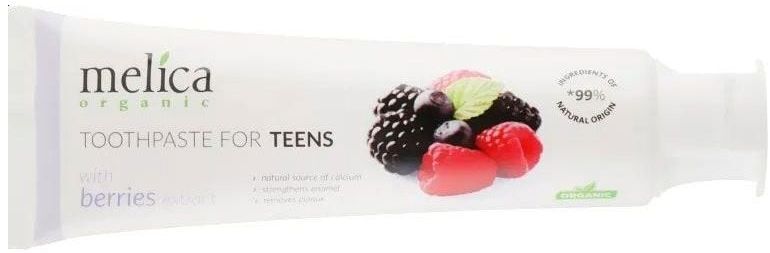 Зубная паста Melica Organic для подростка и вкус ягодный микс 100мл фото 2