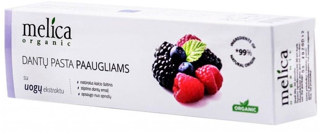 Зубная паста Melica Organic для подростка и вкус ягодный микс 100мл фото 3