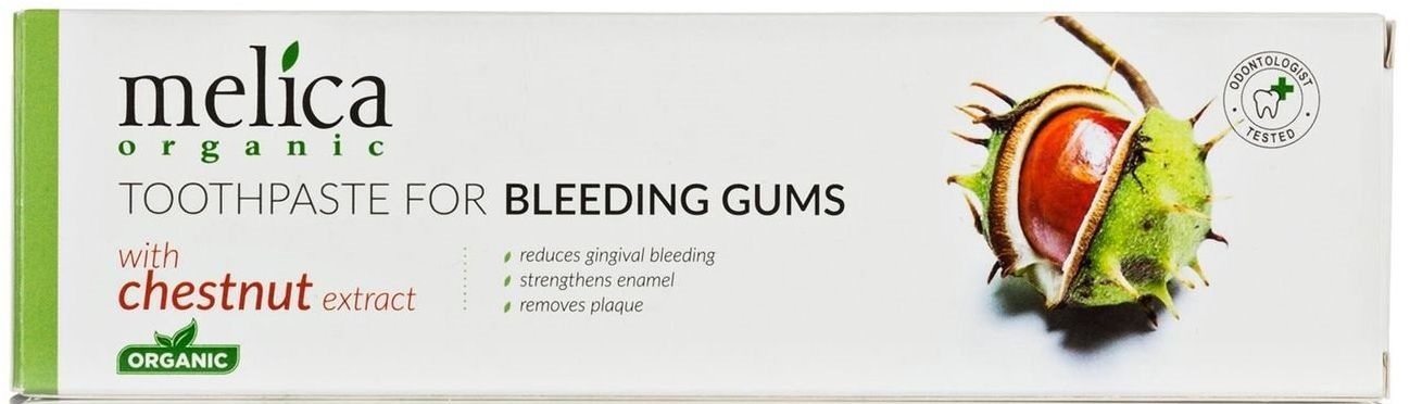 Зубна паста Melica Organic для кровоточивих ясен з екстрактом каштануфото3