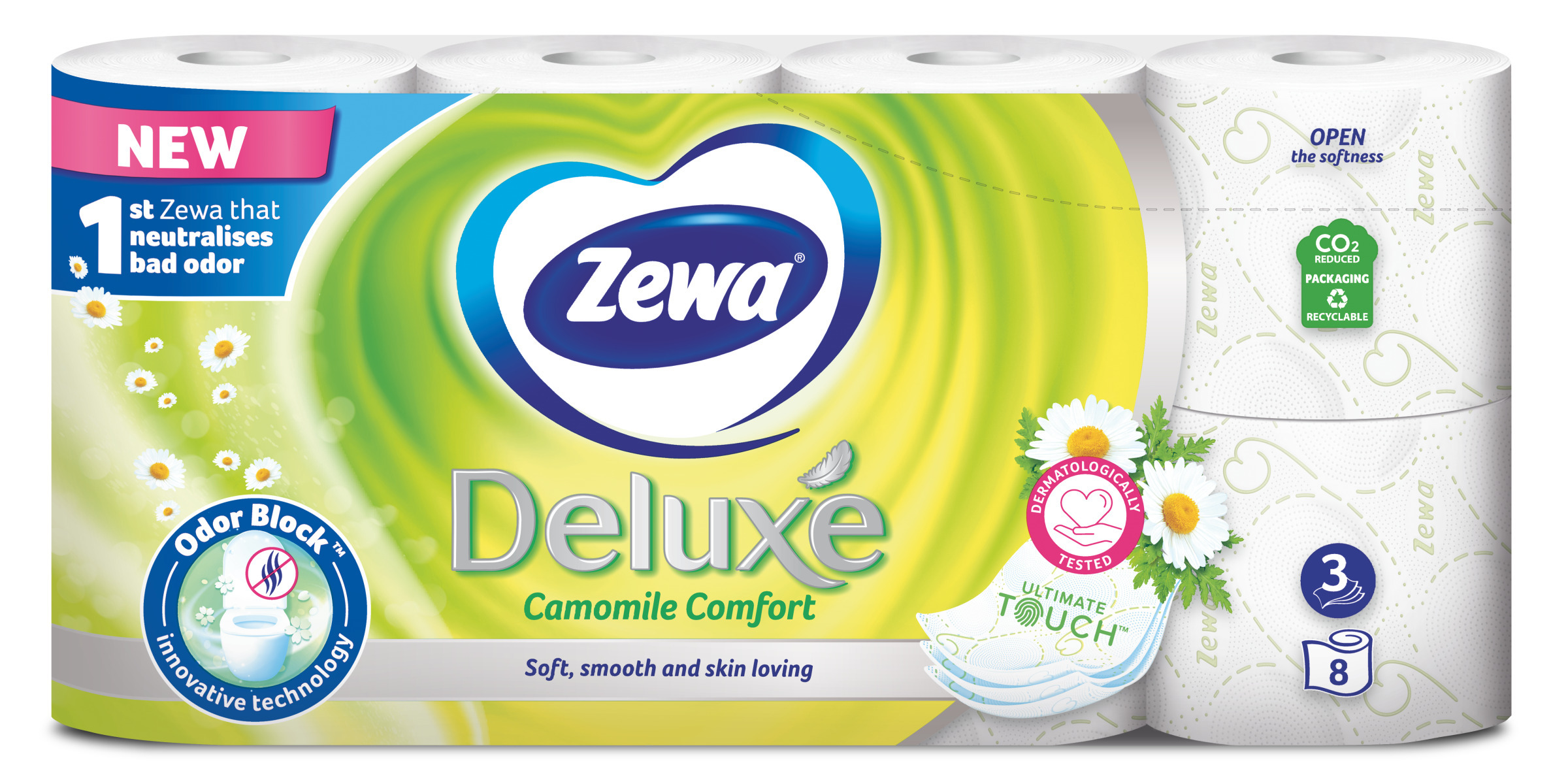 Туалетний папір Zewa Deluxe Ромашка білий 8 штфото2