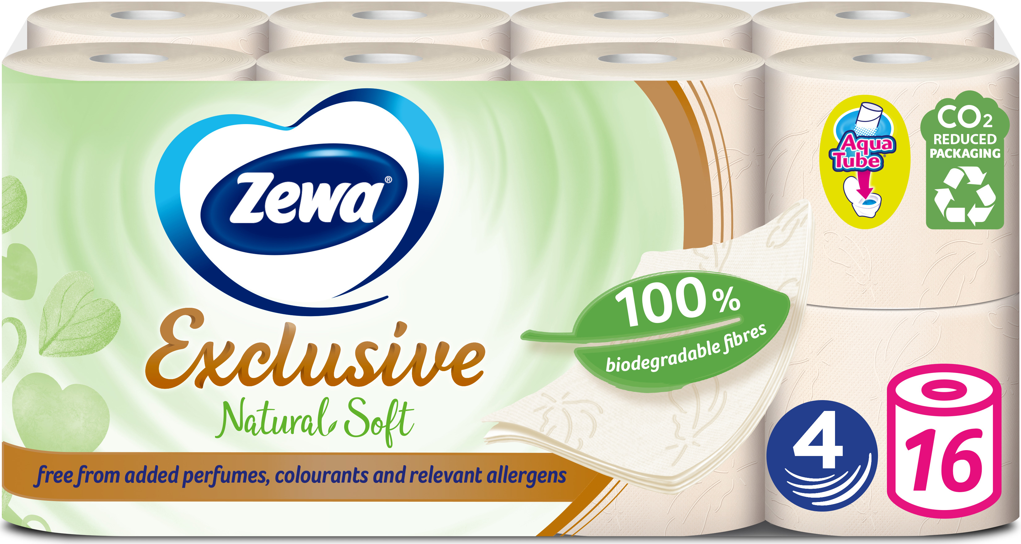 Туалетная бумага Zewa Exclusive Natural soft 16шт фото 2