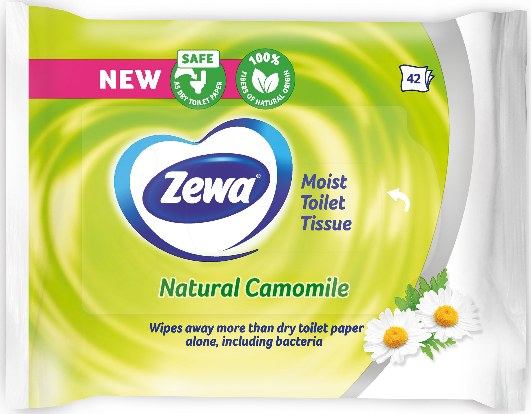 Туалетний вологий папір Zewa Natural Camomile moist 42 аркушафото2