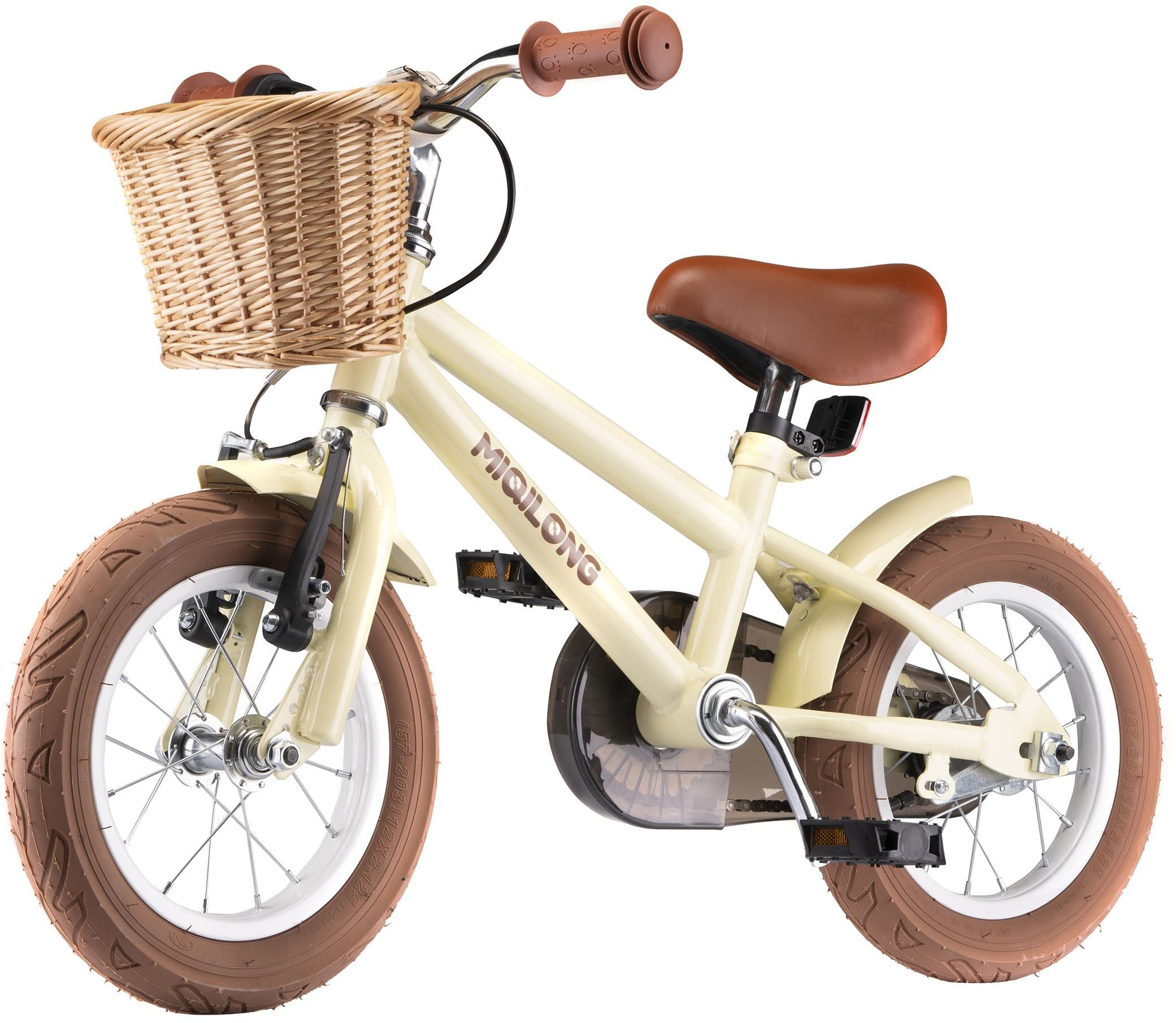 Детский велосипед Miqilong RM Бежевый 12" ATW-RM12-BEIGE фото 