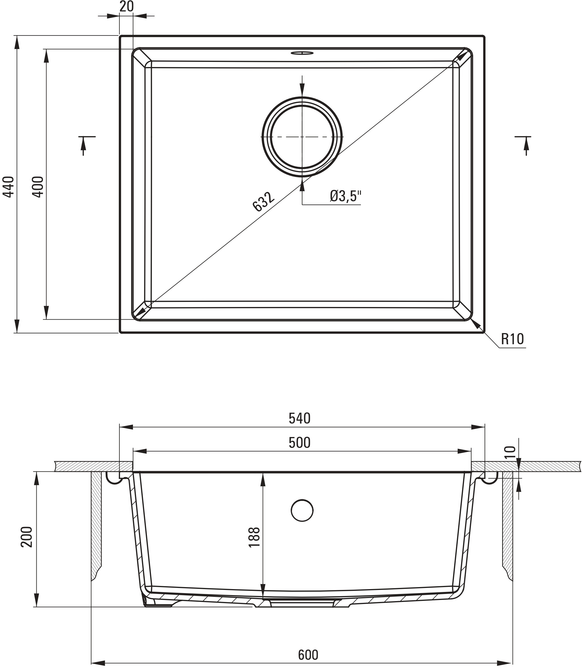 Кухонная мойка Deante CORDA (ZQA_G10C) фото 2