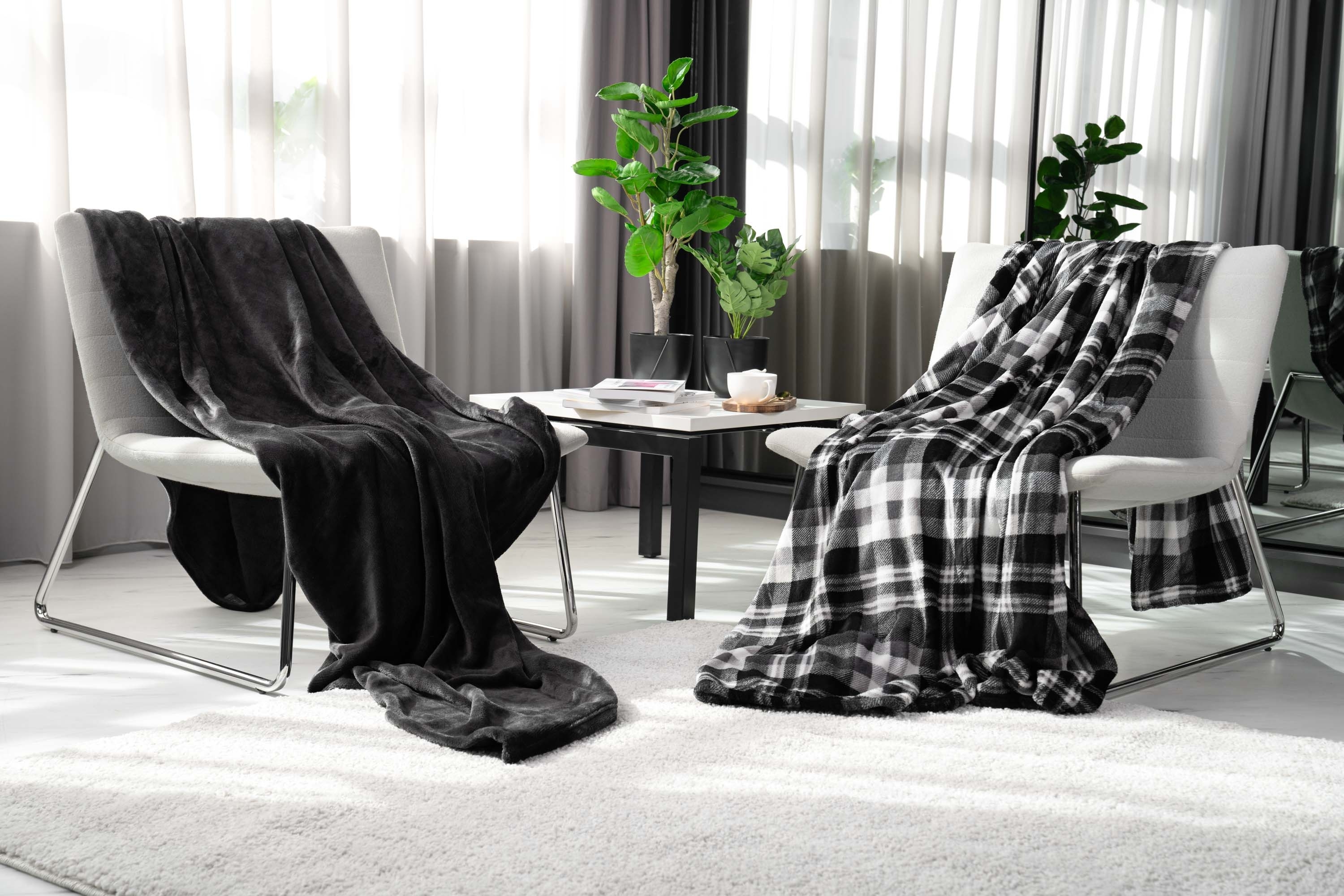 Плед ARDESTO Flannel 200х220см сіра клітка (ART0102PB)фото4