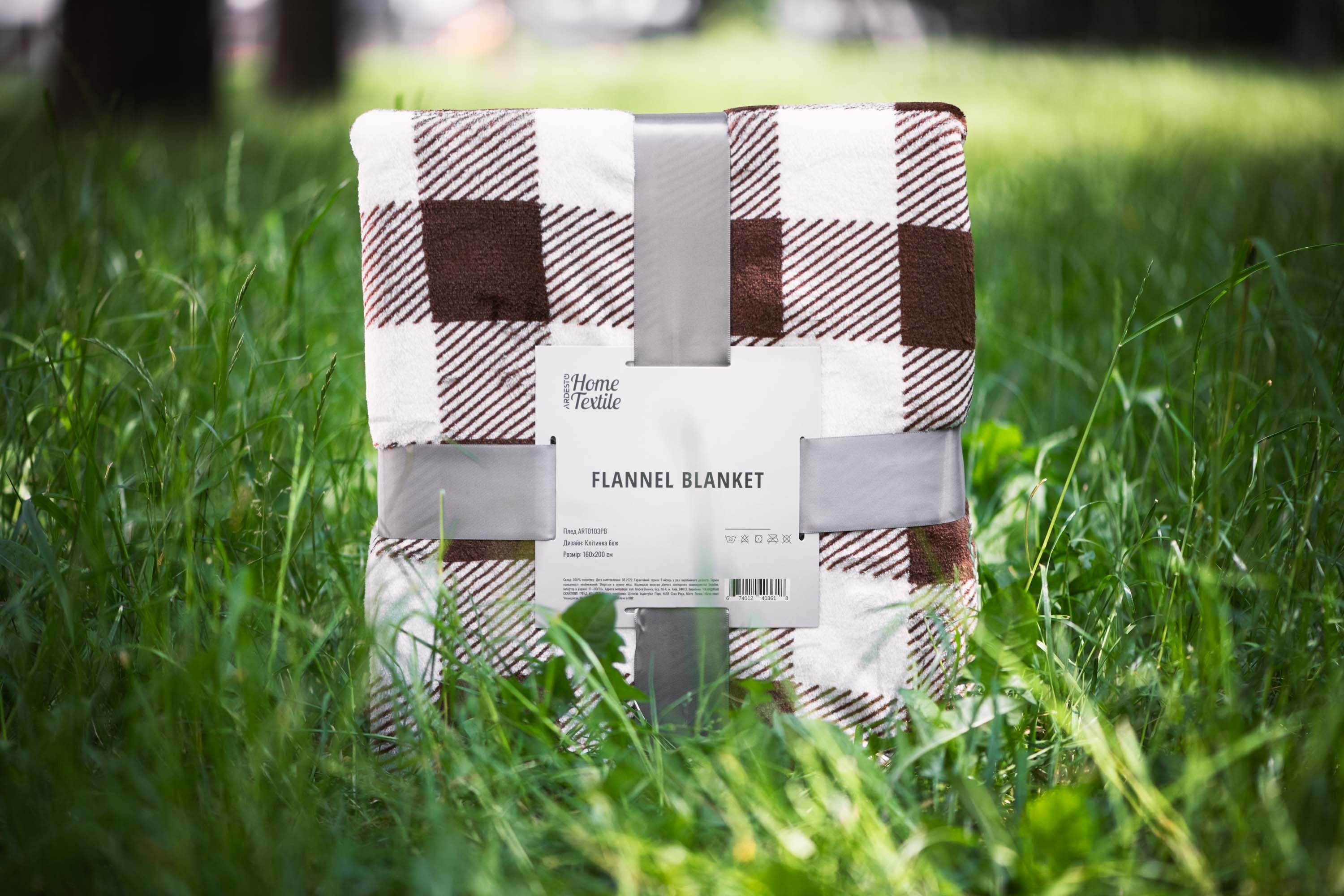 Плед ARDESTO Flannel 160х200см клітинка бежевий (ART0103PB)фото6