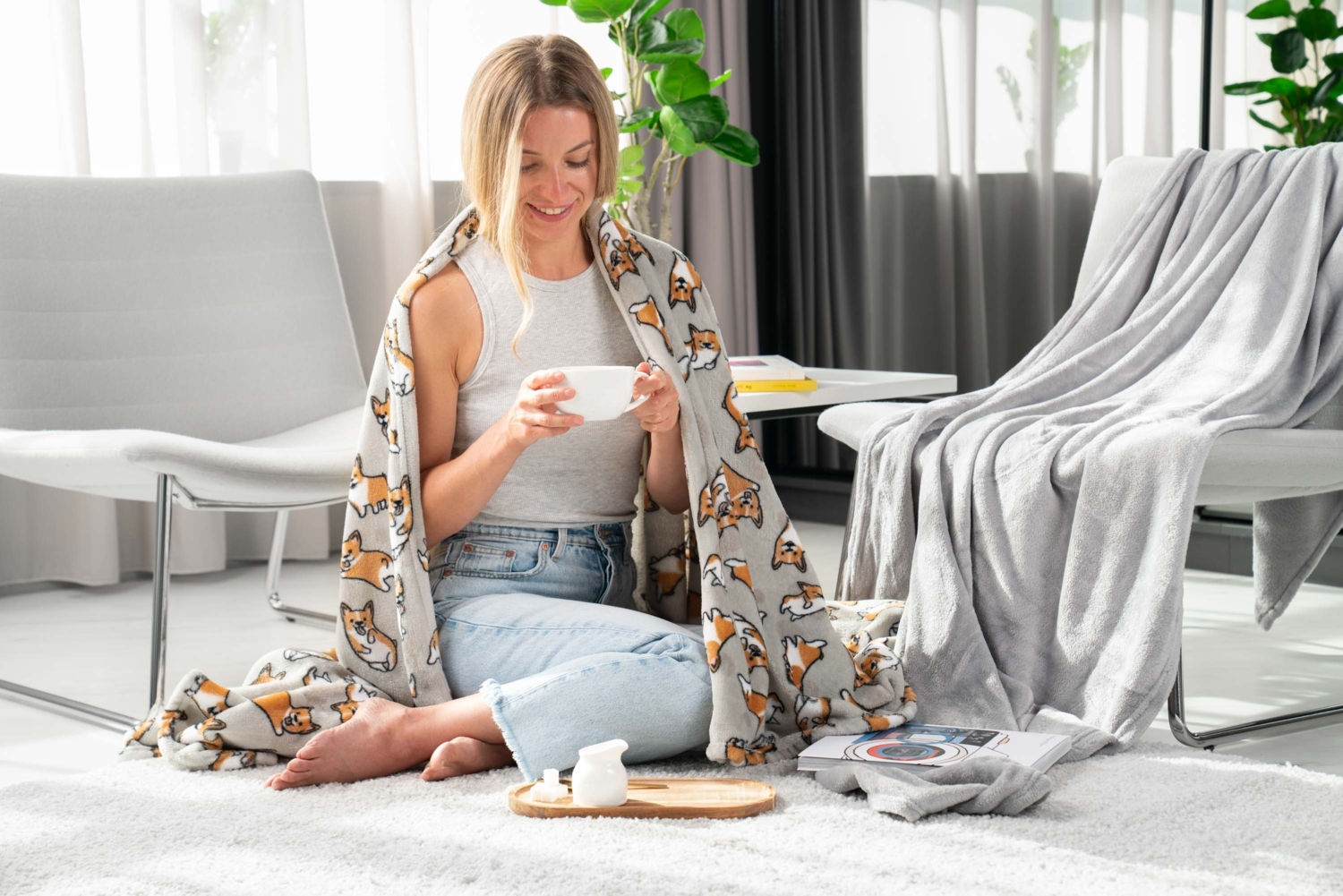 Плед ARDESTO Flannel 160х200см корги (ART0109PB) фото