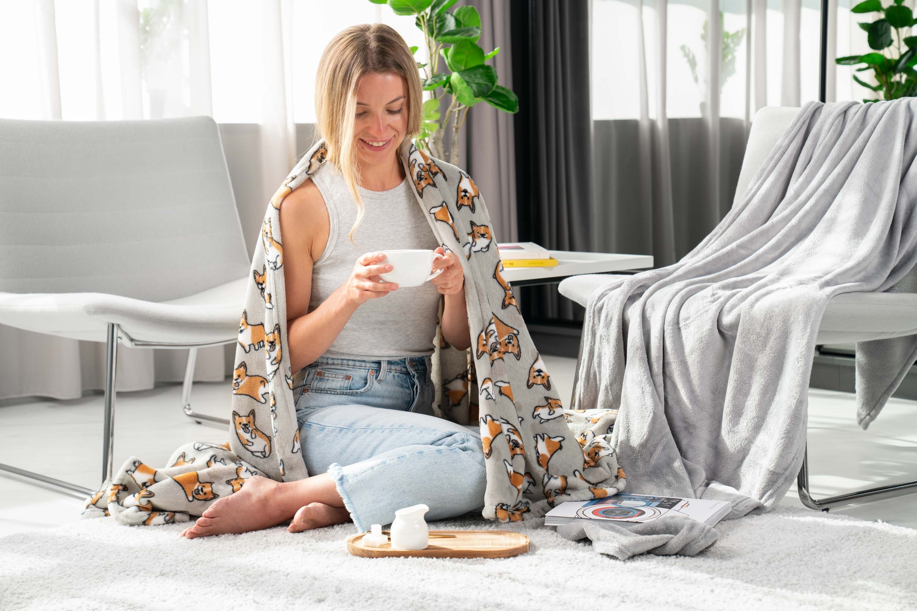 Плед ARDESTO Flannel 160х200см корги (ART0109PB) фото 3