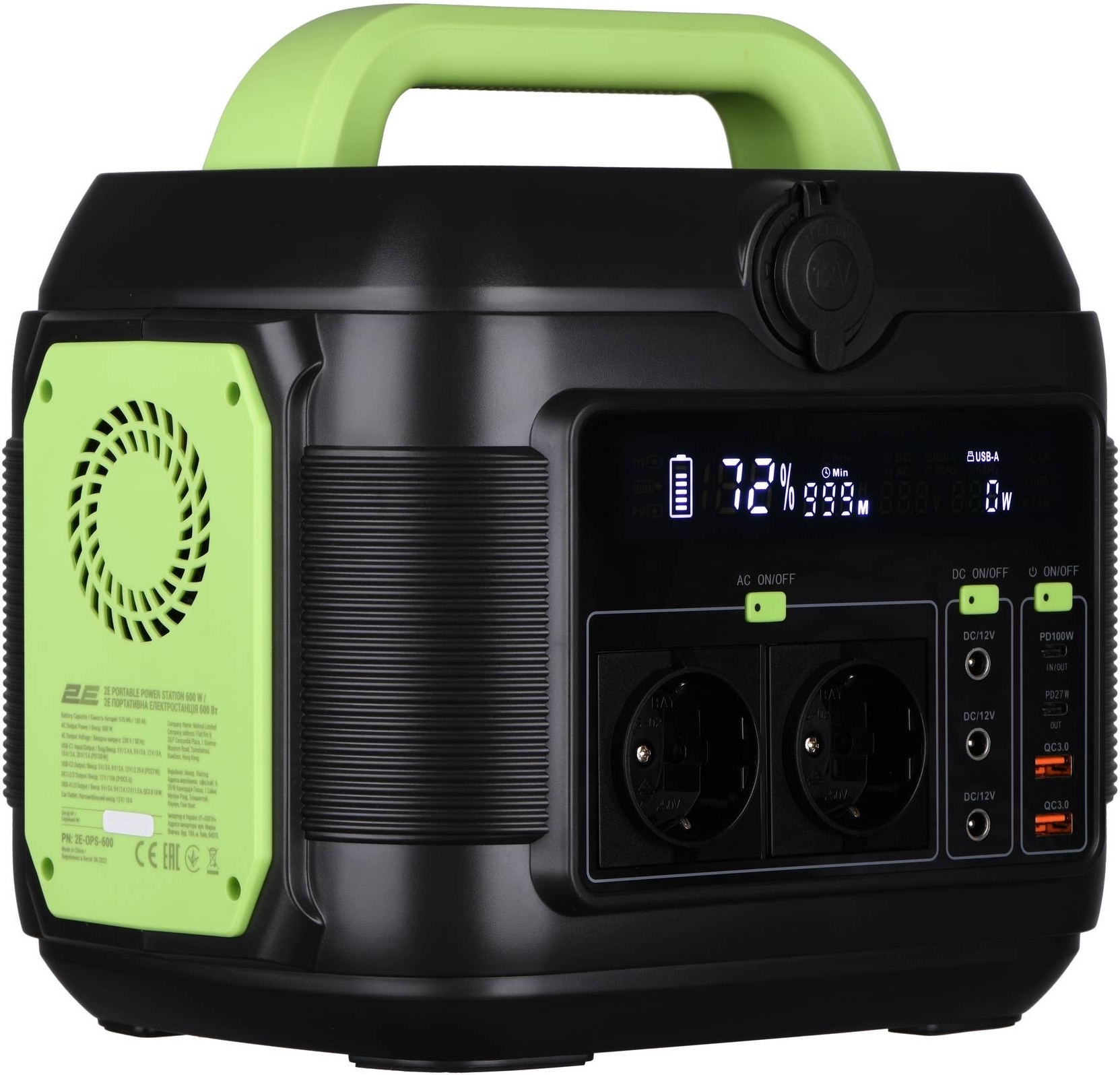 Портативная зарядная станция 2Е 600W, 576 Вт·ч (2E-OPS-600) фото 
