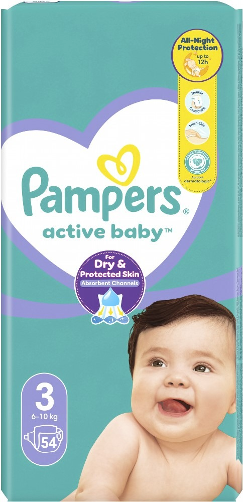 PAMPERS Детские одноразовые подгузники Active Baby Midi (6-10 кг) 54шт фото 2