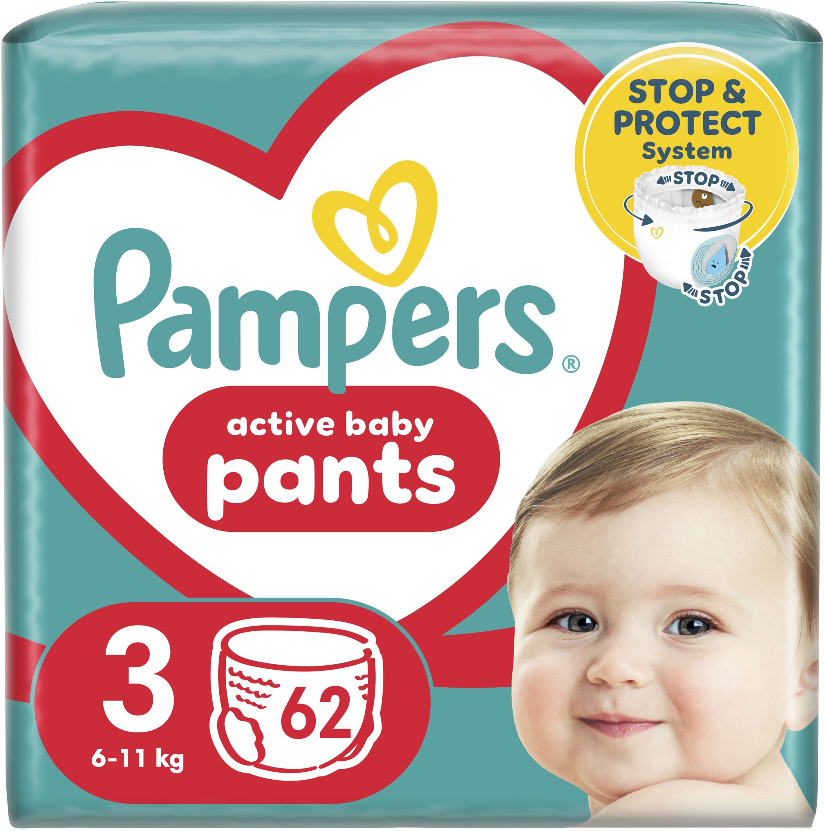 Подгузники-трусики Pampers Pants Midi Размер 3 6-11 кг Jumbo 62 шт фото 2
