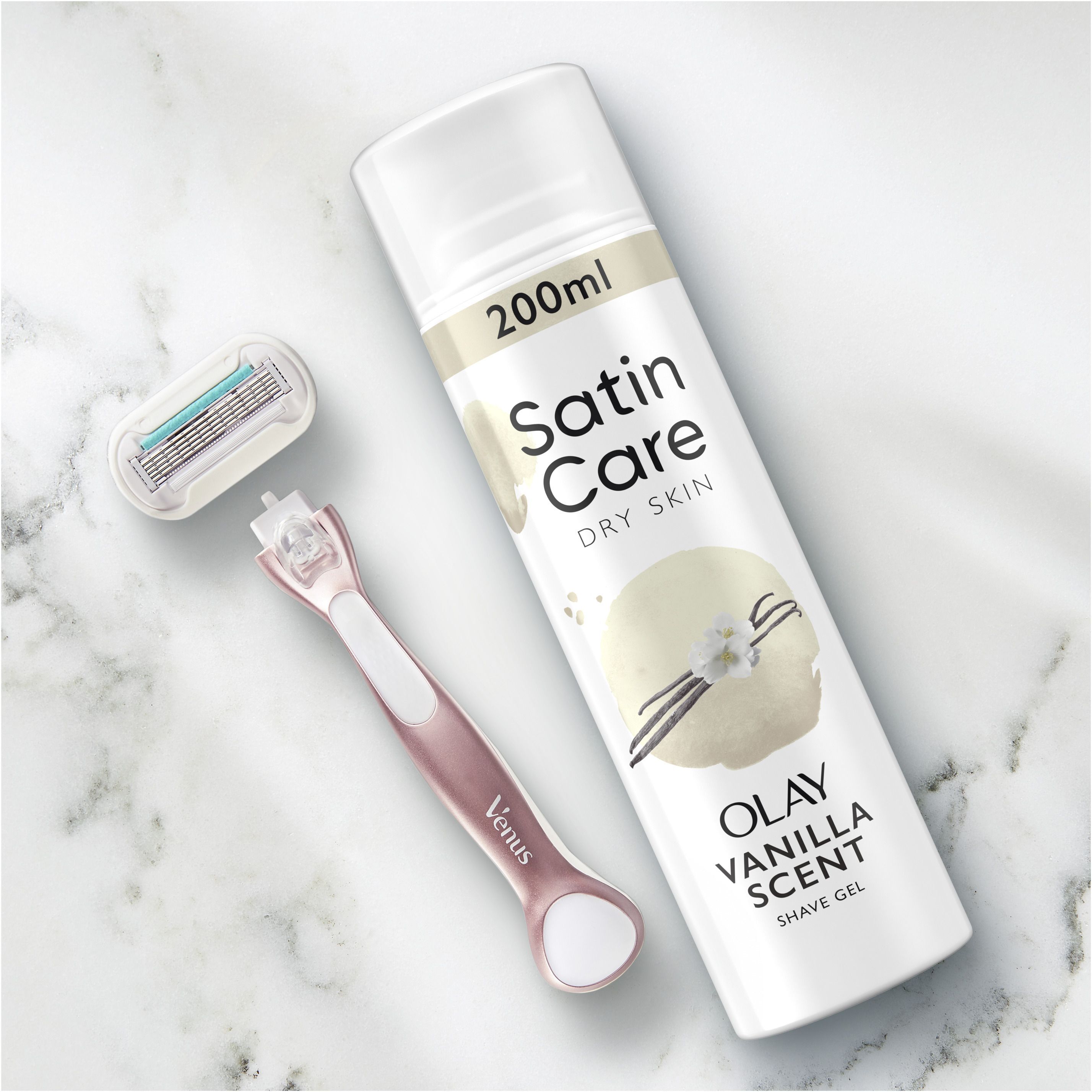 Гель для бритья Satin Care Vanilla Cashmere для сухой кожи 200 мл фото 2
