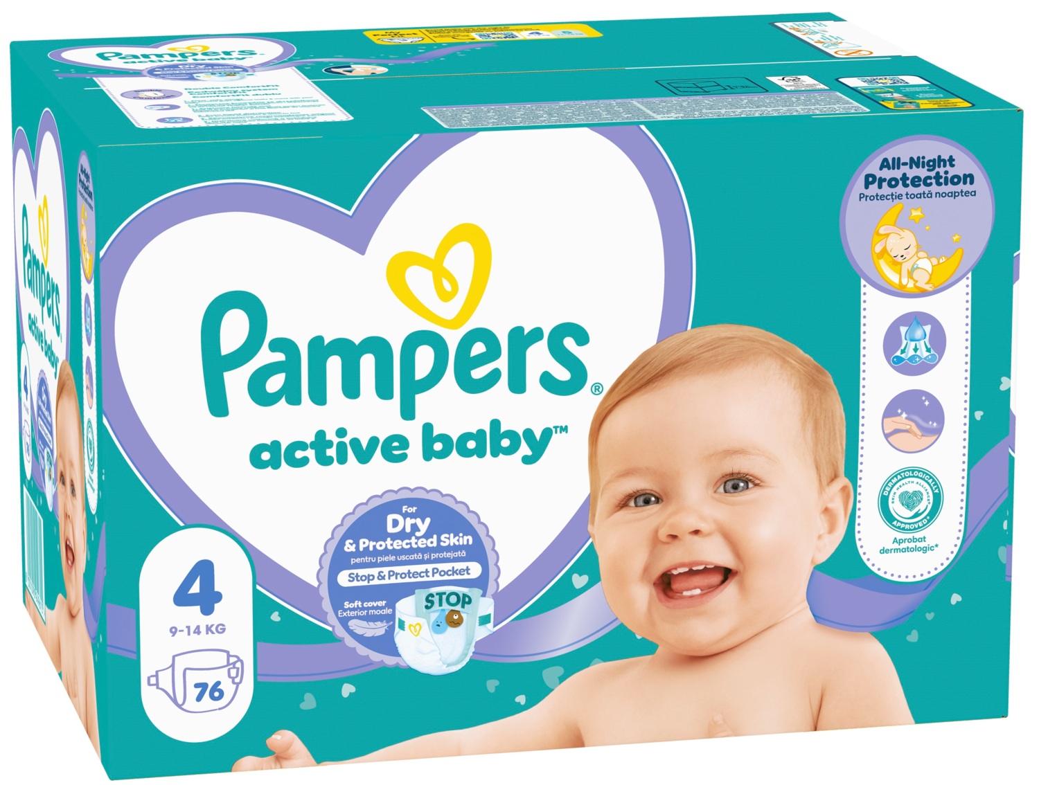 Подгузники Pampers Active Baby Maxi Giant Размер 4 9-14 кг 76 шт фото