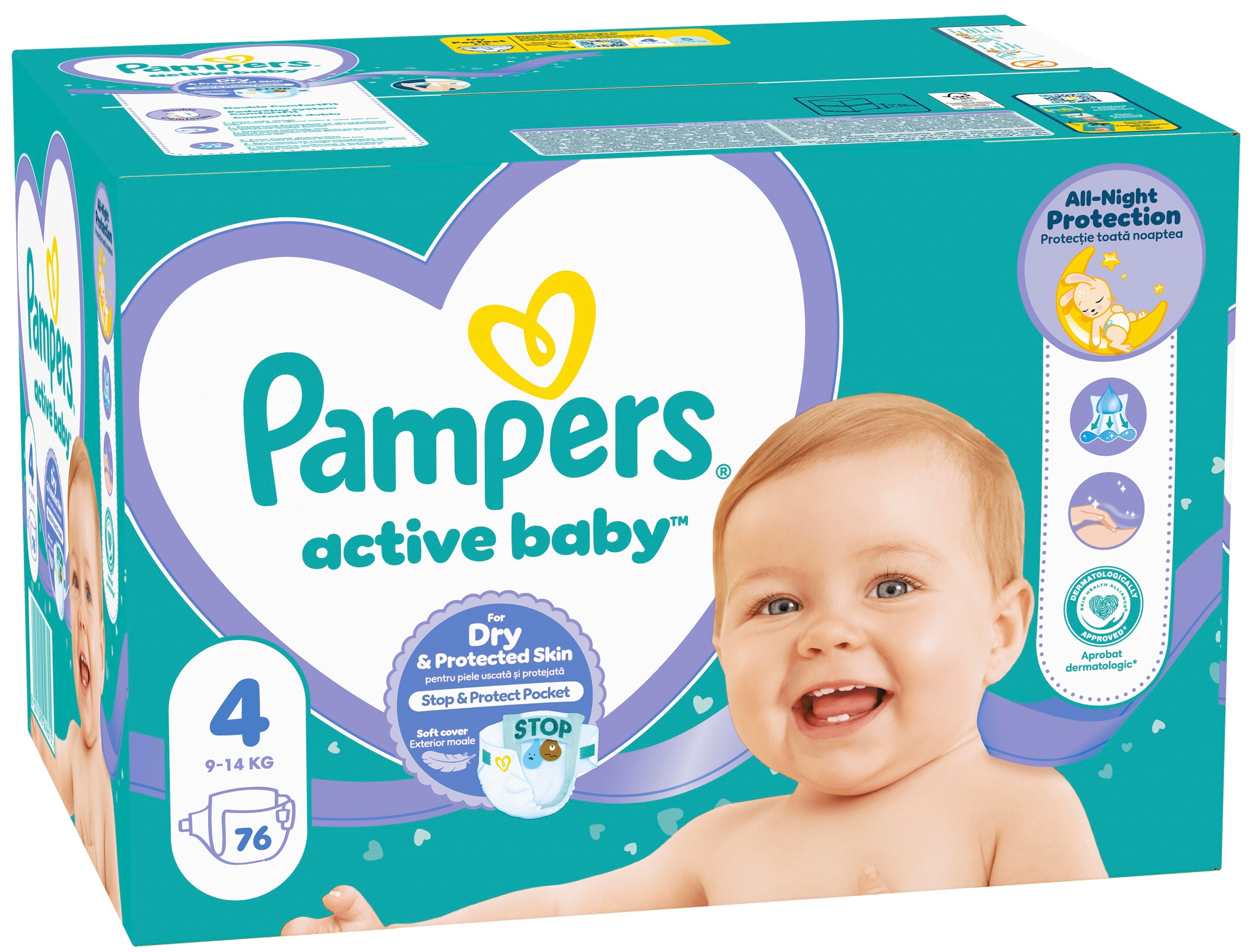 Подгузники Pampers Active Baby Maxi Giant Размер 4 9-14 кг 76 шт фото 2