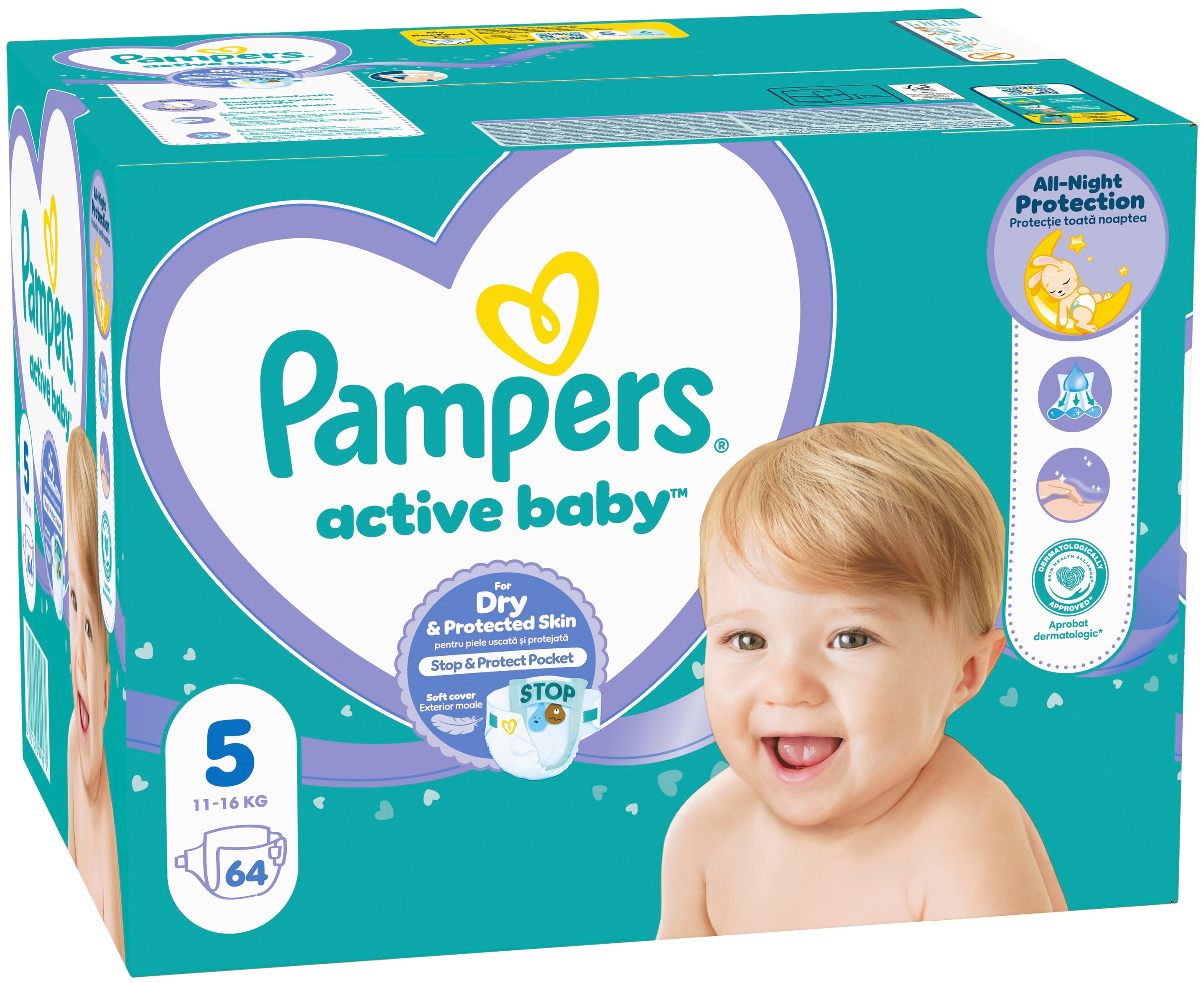 Подгузники Pampers Active Baby Junior Giant Размер 5 11-16 кг 64 шт фото 2