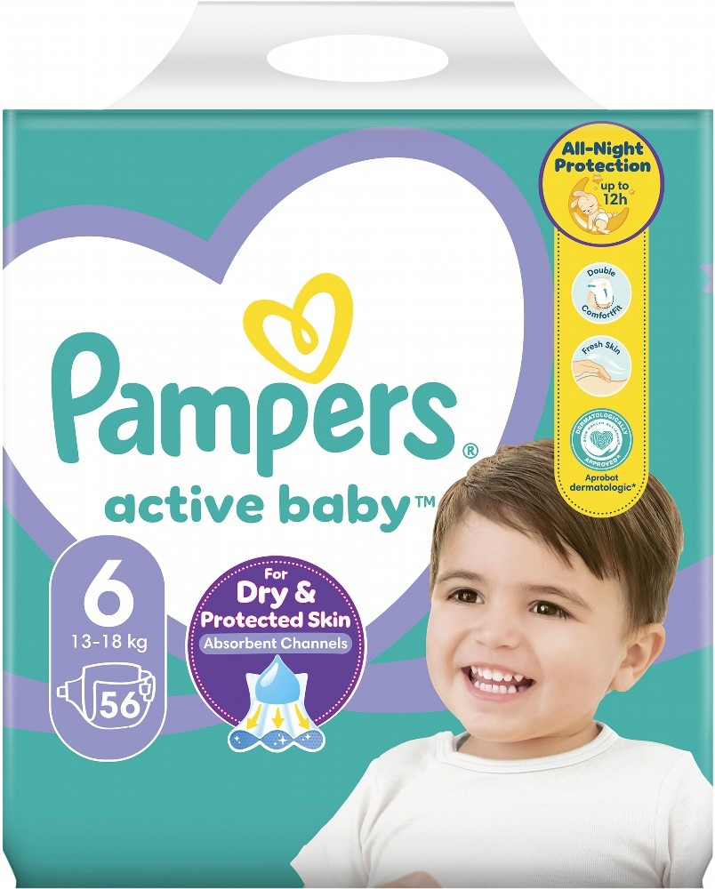 PAMPERS Детские одноразовые подгузники Active Baby Giant (13-18 кг) Джайнт 56шт фото 2