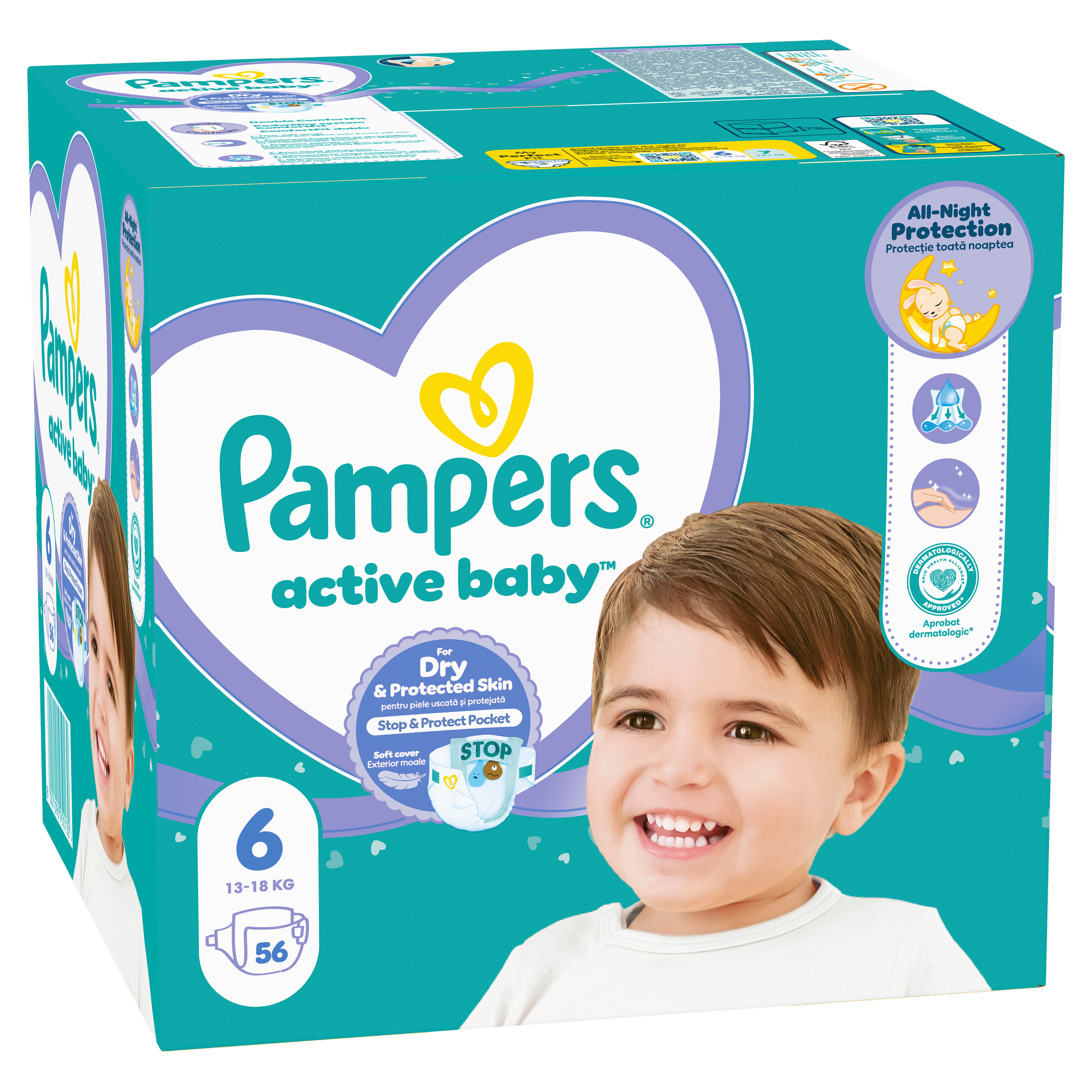 Підгузки Pampers Active Baby Giant Розмір 6 13-18 кг 56 штфото2