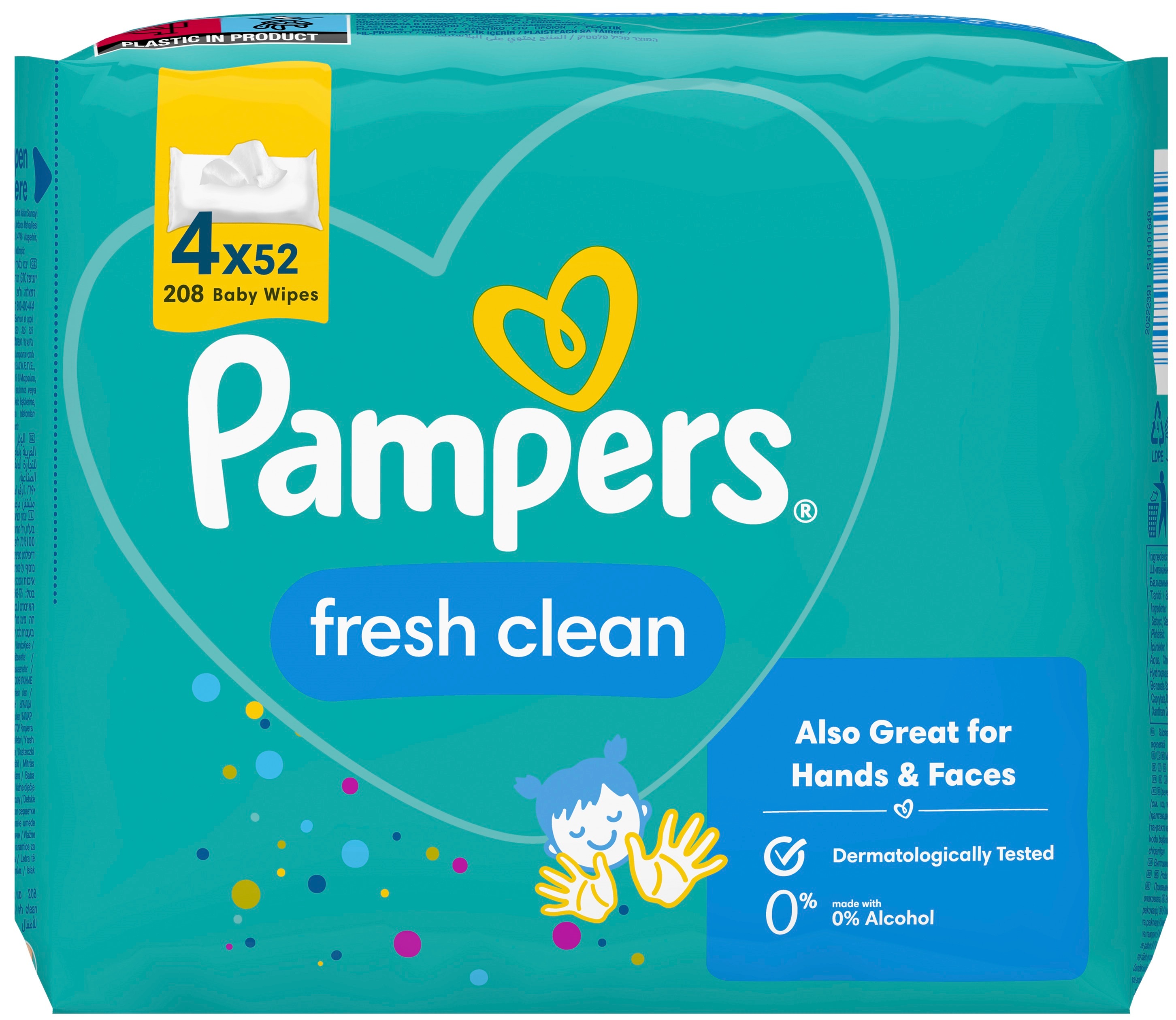 Серветки вологі дитячі Pampers Fresh Clean Quatro 4*52штфото2