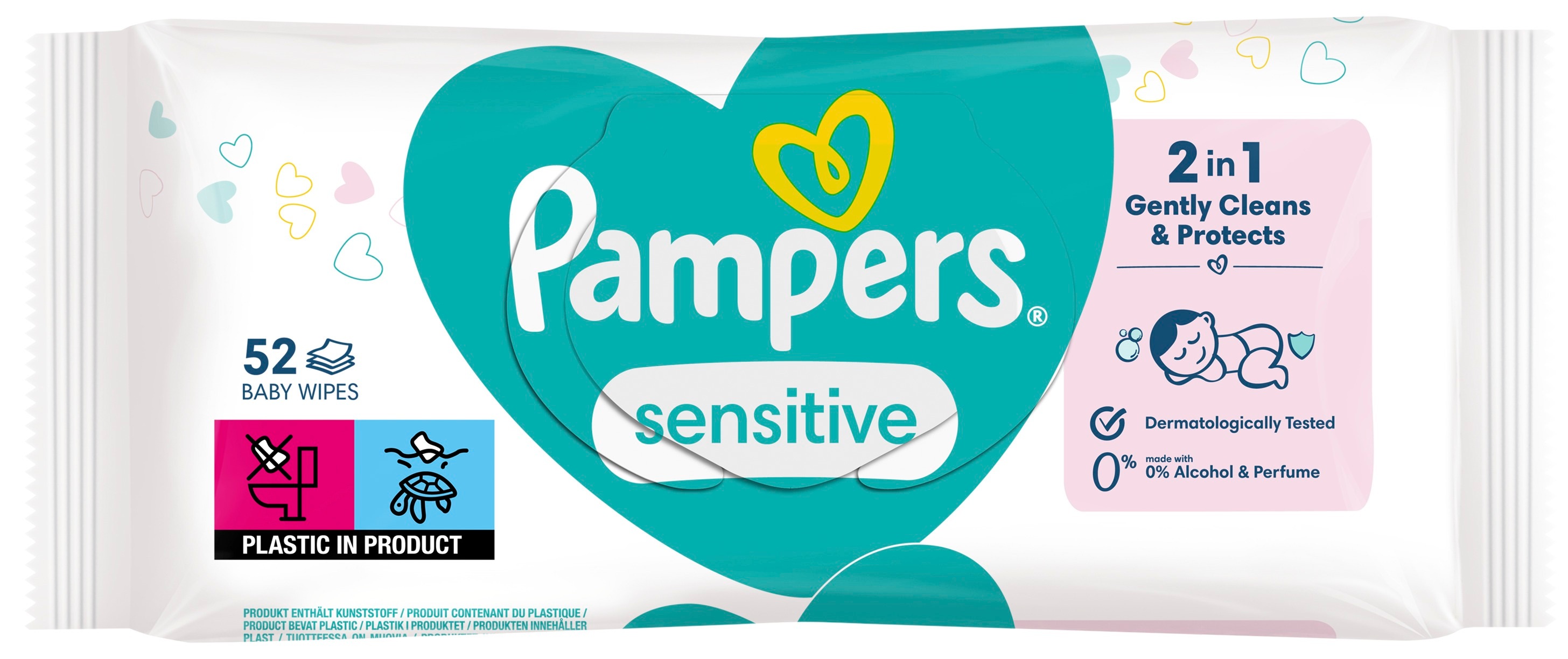 Серветки вологі дитячі Pampers Sensitive 52штфото2